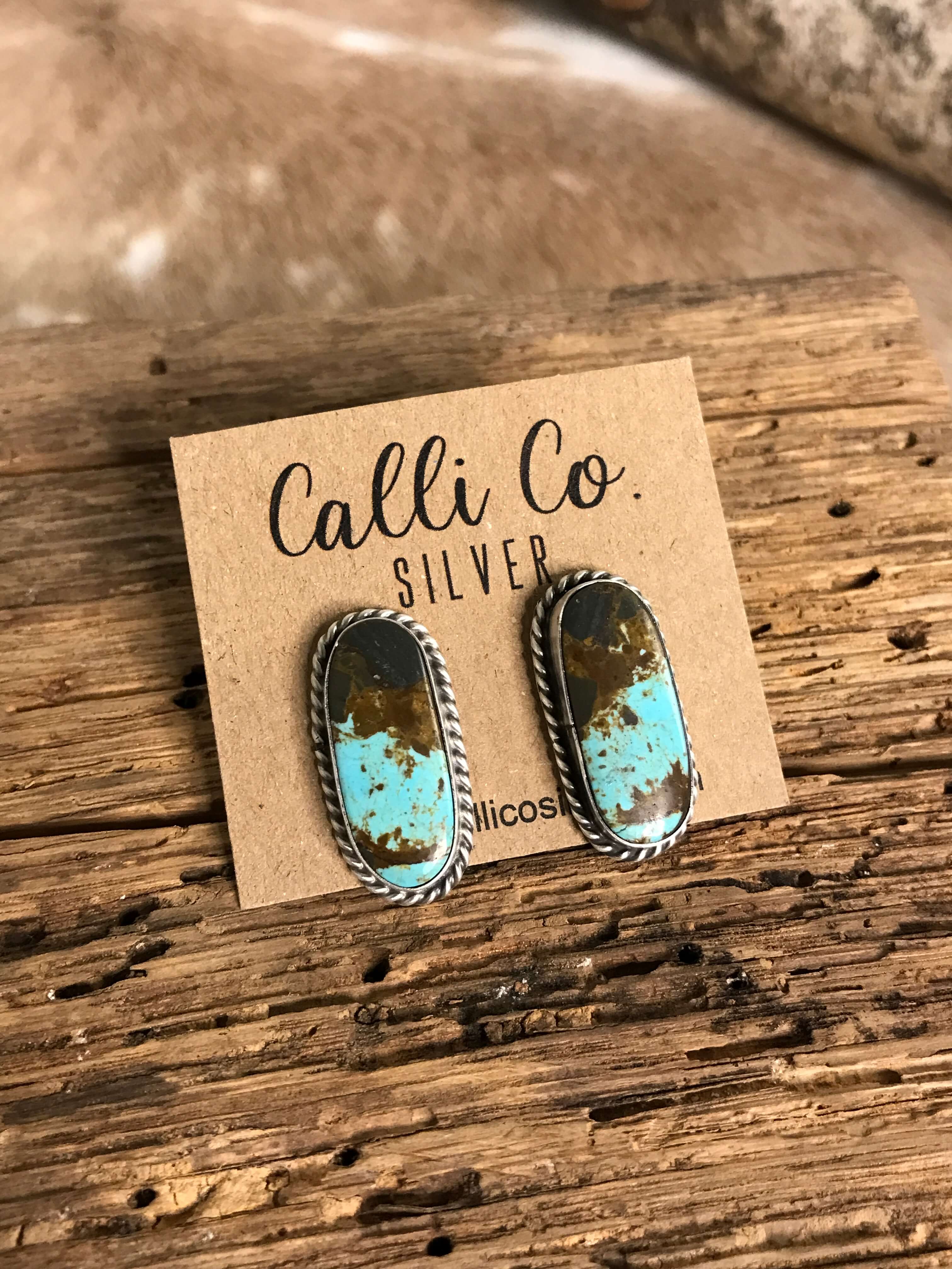 The Turquoise Studs, 19-Earrings-Calli Co., Turquoise and Silver Jewelry, Native American Handmade, Zuni Tribe, Navajo Tribe, Brock Texas