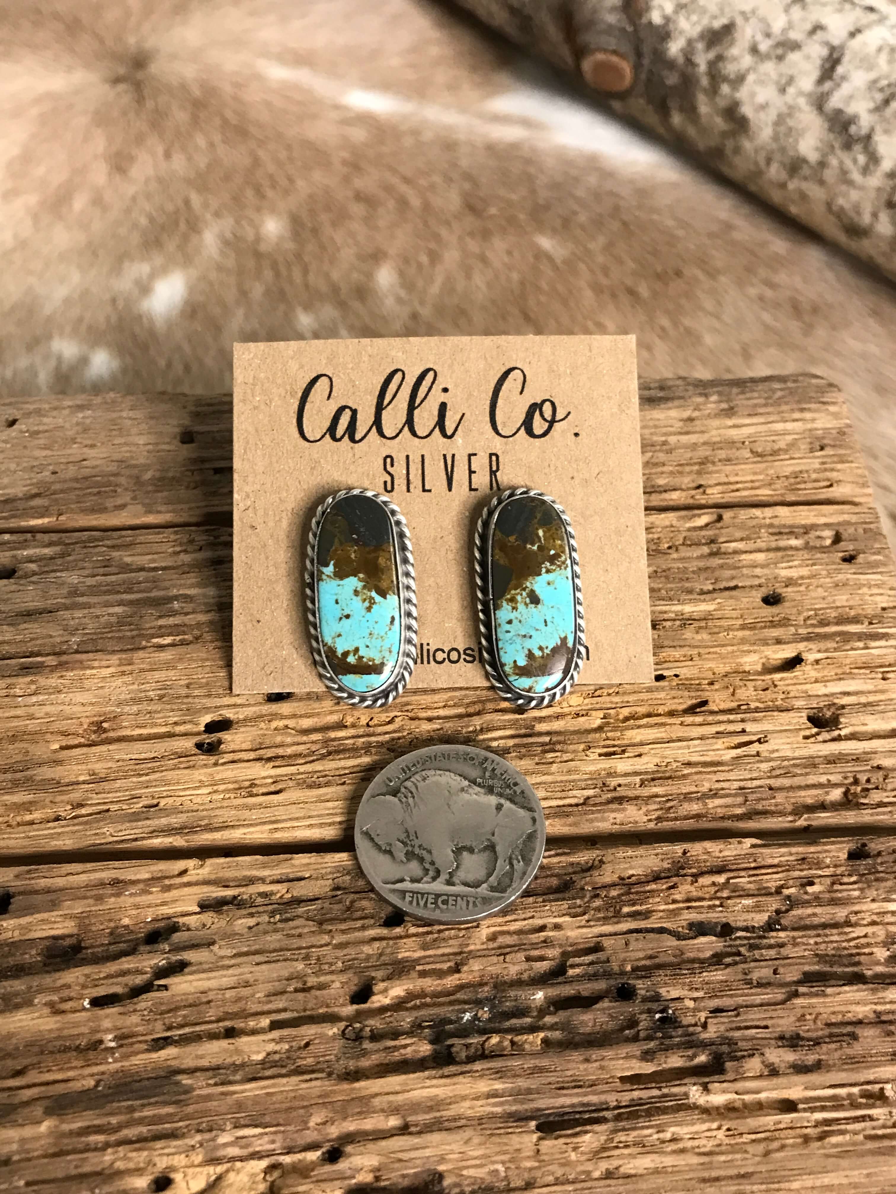 The Turquoise Studs, 19-Earrings-Calli Co., Turquoise and Silver Jewelry, Native American Handmade, Zuni Tribe, Navajo Tribe, Brock Texas