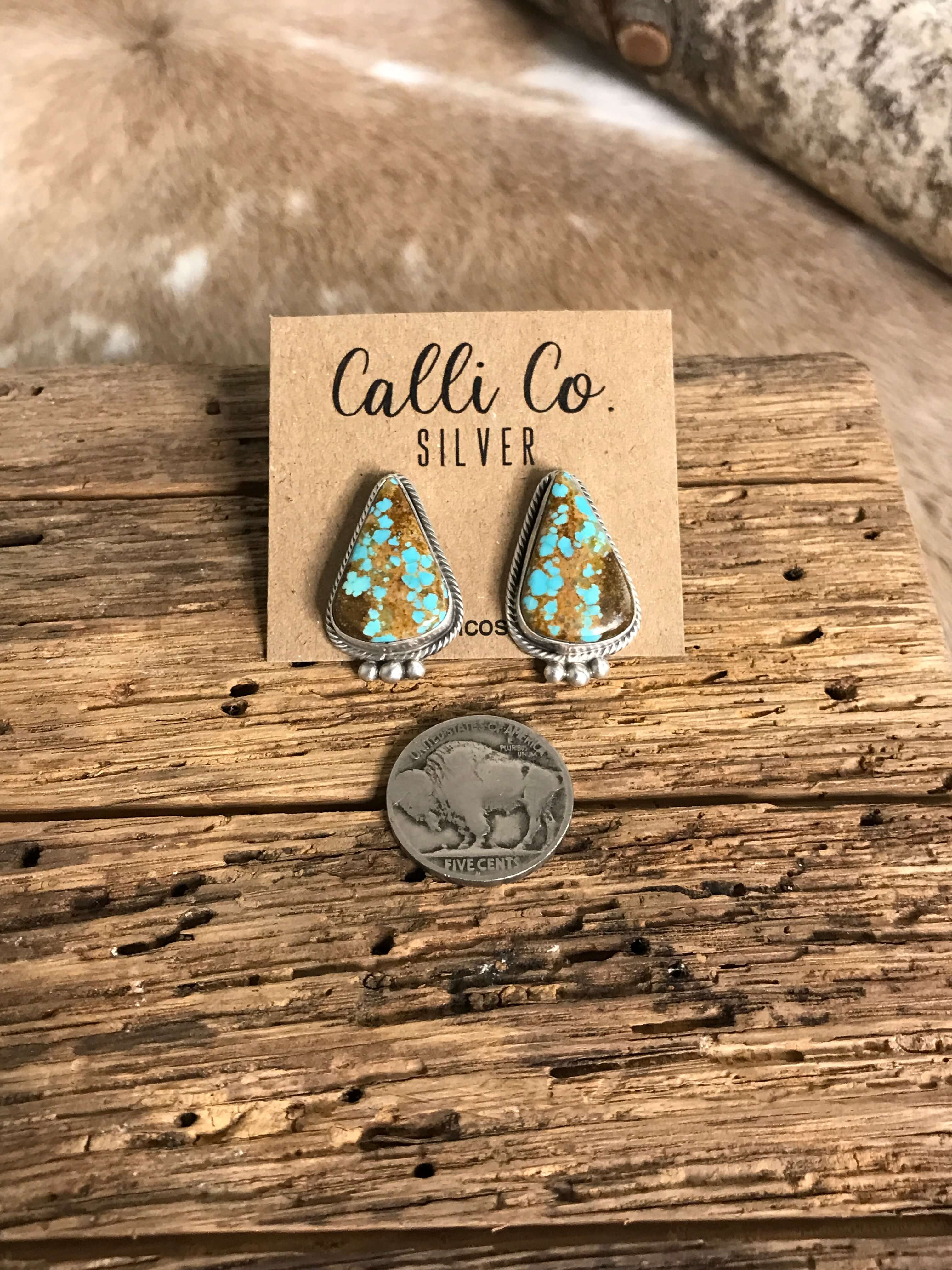 The Turquoise Studs, 21-Earrings-Calli Co., Turquoise and Silver Jewelry, Native American Handmade, Zuni Tribe, Navajo Tribe, Brock Texas
