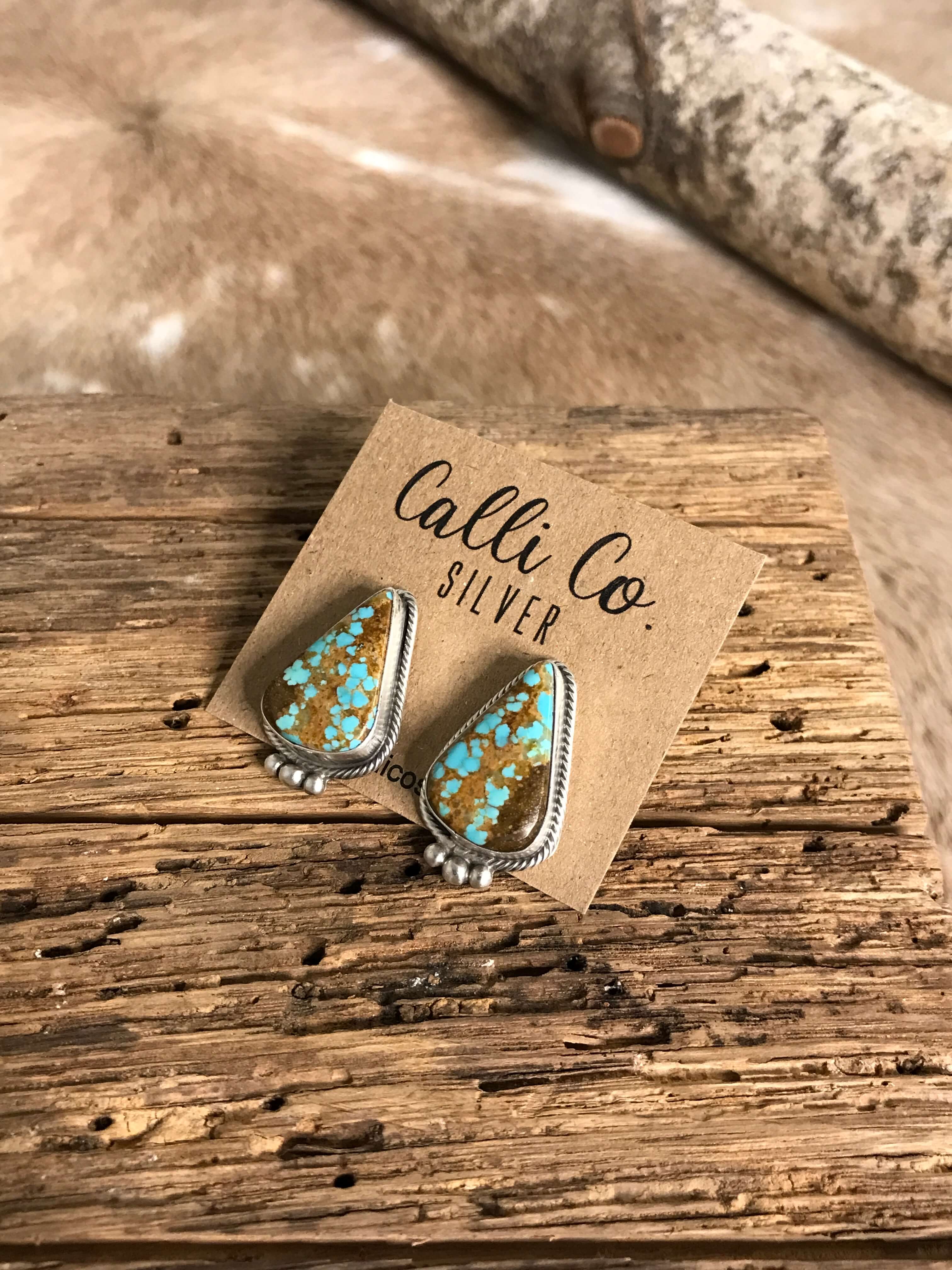 The Turquoise Studs, 21-Earrings-Calli Co., Turquoise and Silver Jewelry, Native American Handmade, Zuni Tribe, Navajo Tribe, Brock Texas
