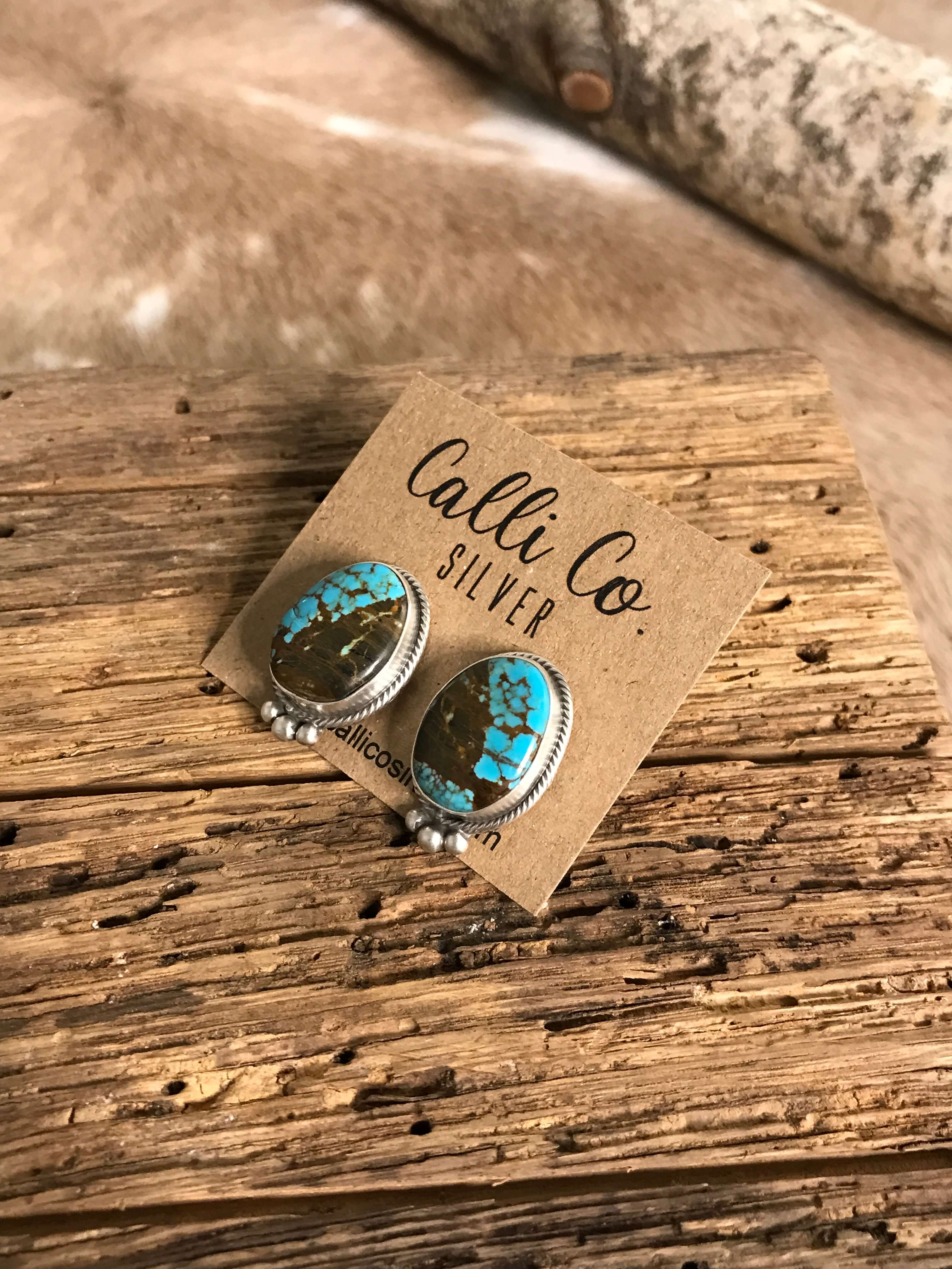 The Turquoise Studs, 22-Earrings-Calli Co., Turquoise and Silver Jewelry, Native American Handmade, Zuni Tribe, Navajo Tribe, Brock Texas
