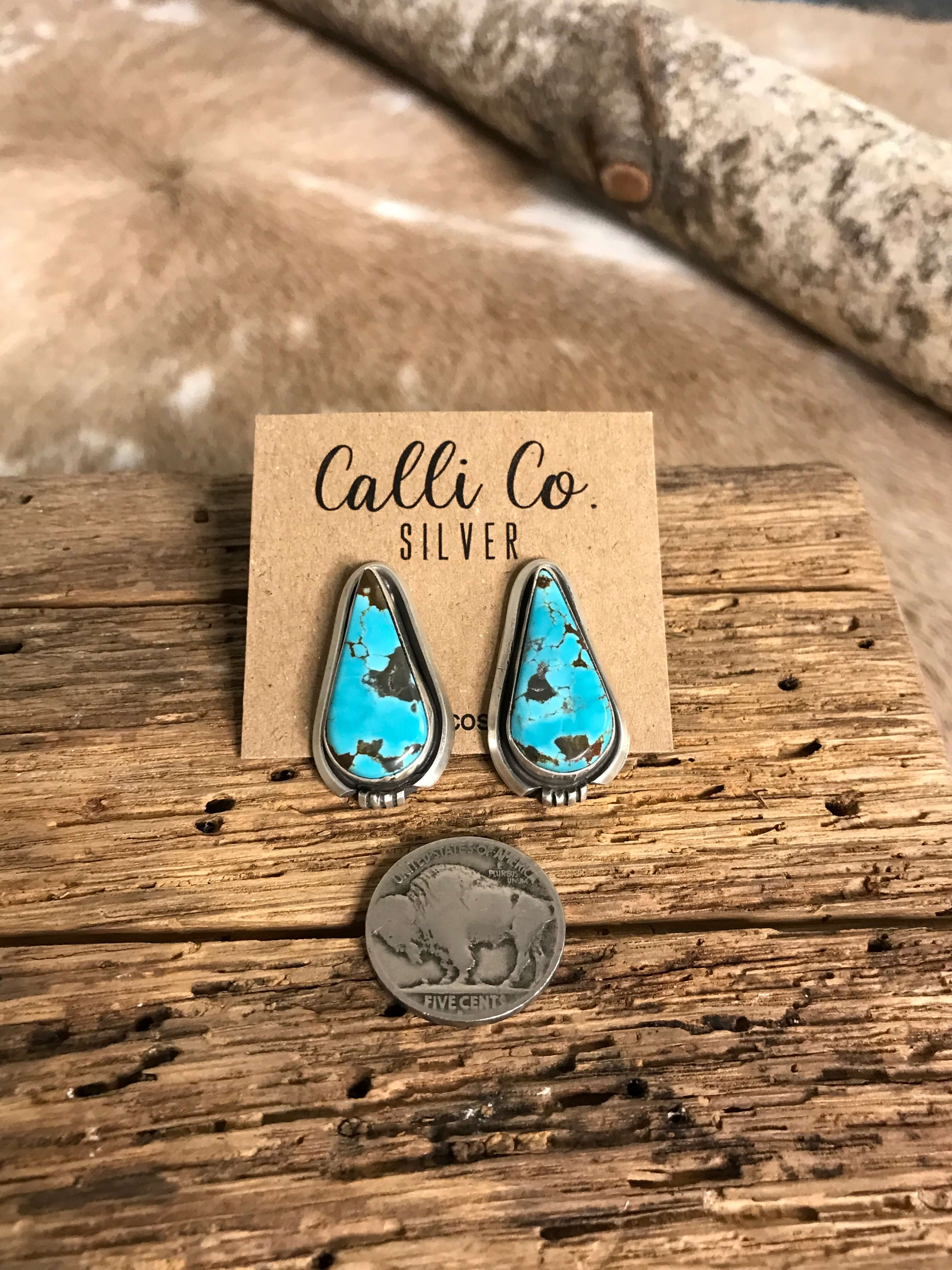 The Turquoise Studs, 24-Earrings-Calli Co., Turquoise and Silver Jewelry, Native American Handmade, Zuni Tribe, Navajo Tribe, Brock Texas