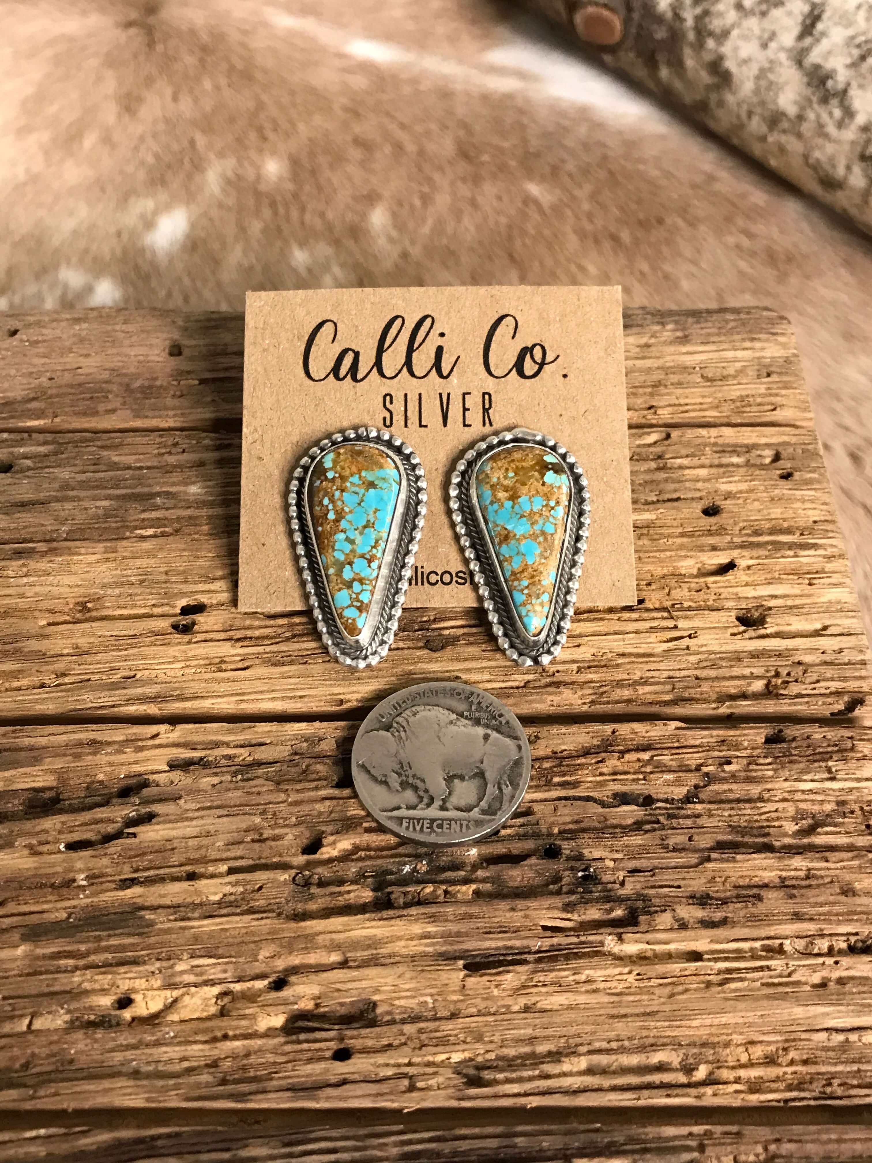 The Turquoise Studs, 25-Earrings-Calli Co., Turquoise and Silver Jewelry, Native American Handmade, Zuni Tribe, Navajo Tribe, Brock Texas
