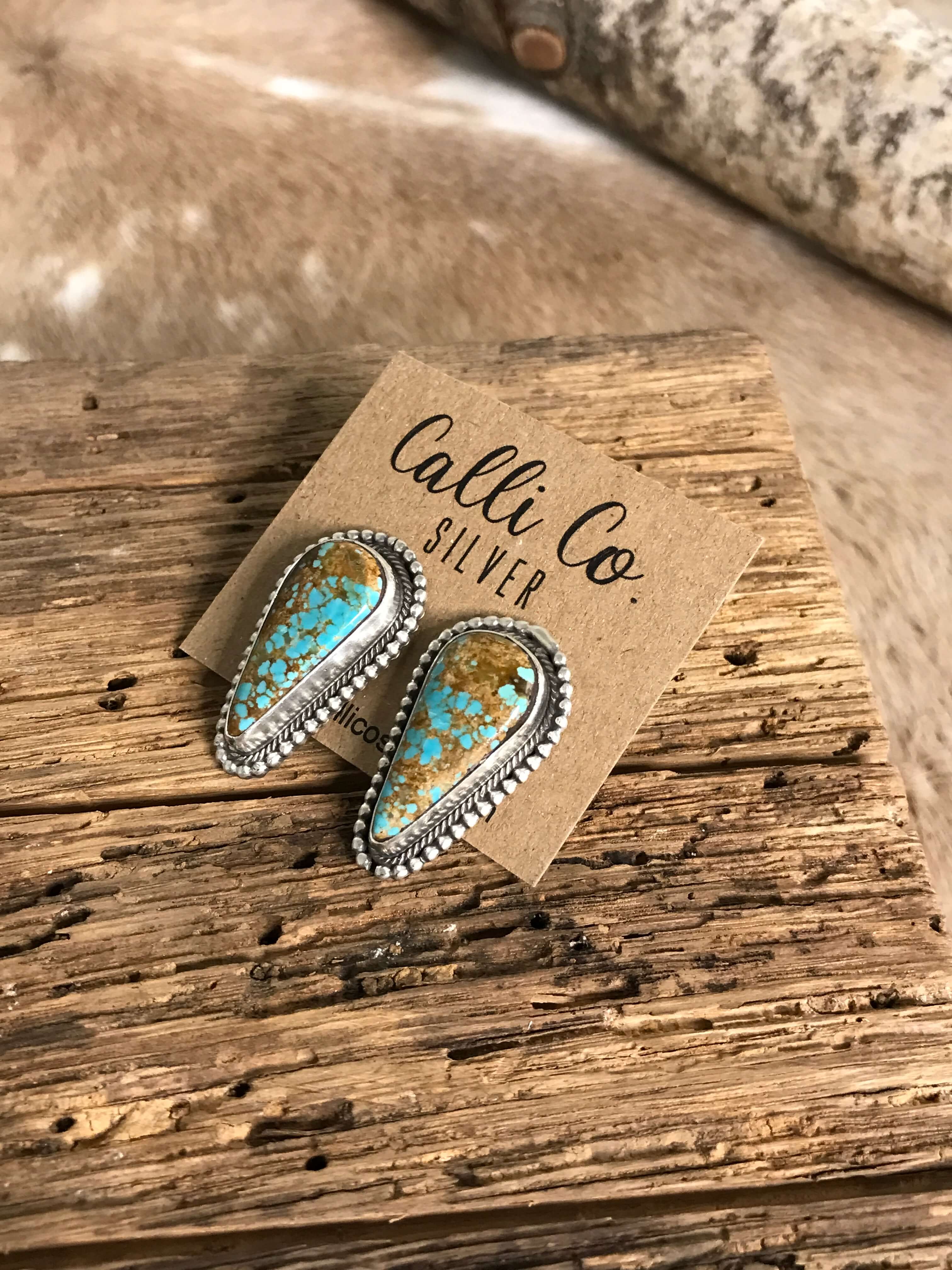 The Turquoise Studs, 25-Earrings-Calli Co., Turquoise and Silver Jewelry, Native American Handmade, Zuni Tribe, Navajo Tribe, Brock Texas