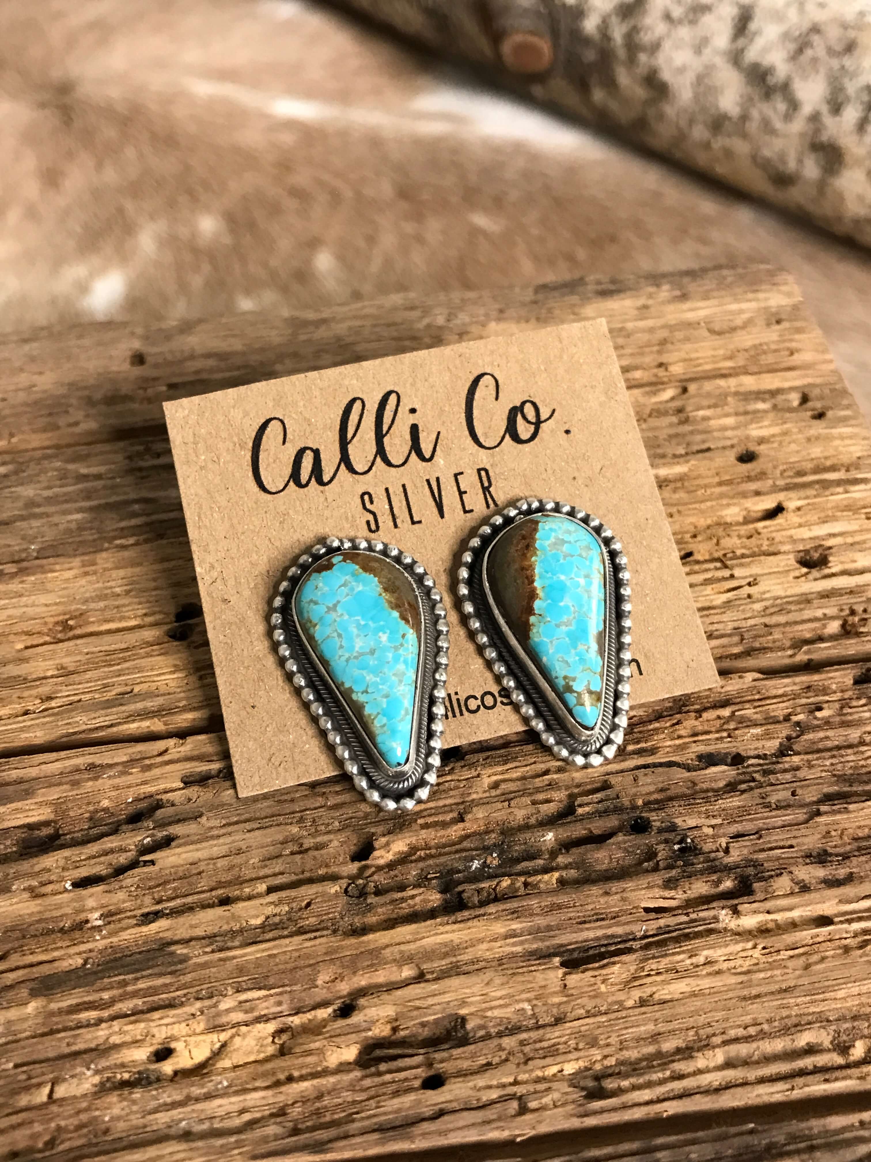 The Turquoise Studs, 27-Earrings-Calli Co., Turquoise and Silver Jewelry, Native American Handmade, Zuni Tribe, Navajo Tribe, Brock Texas