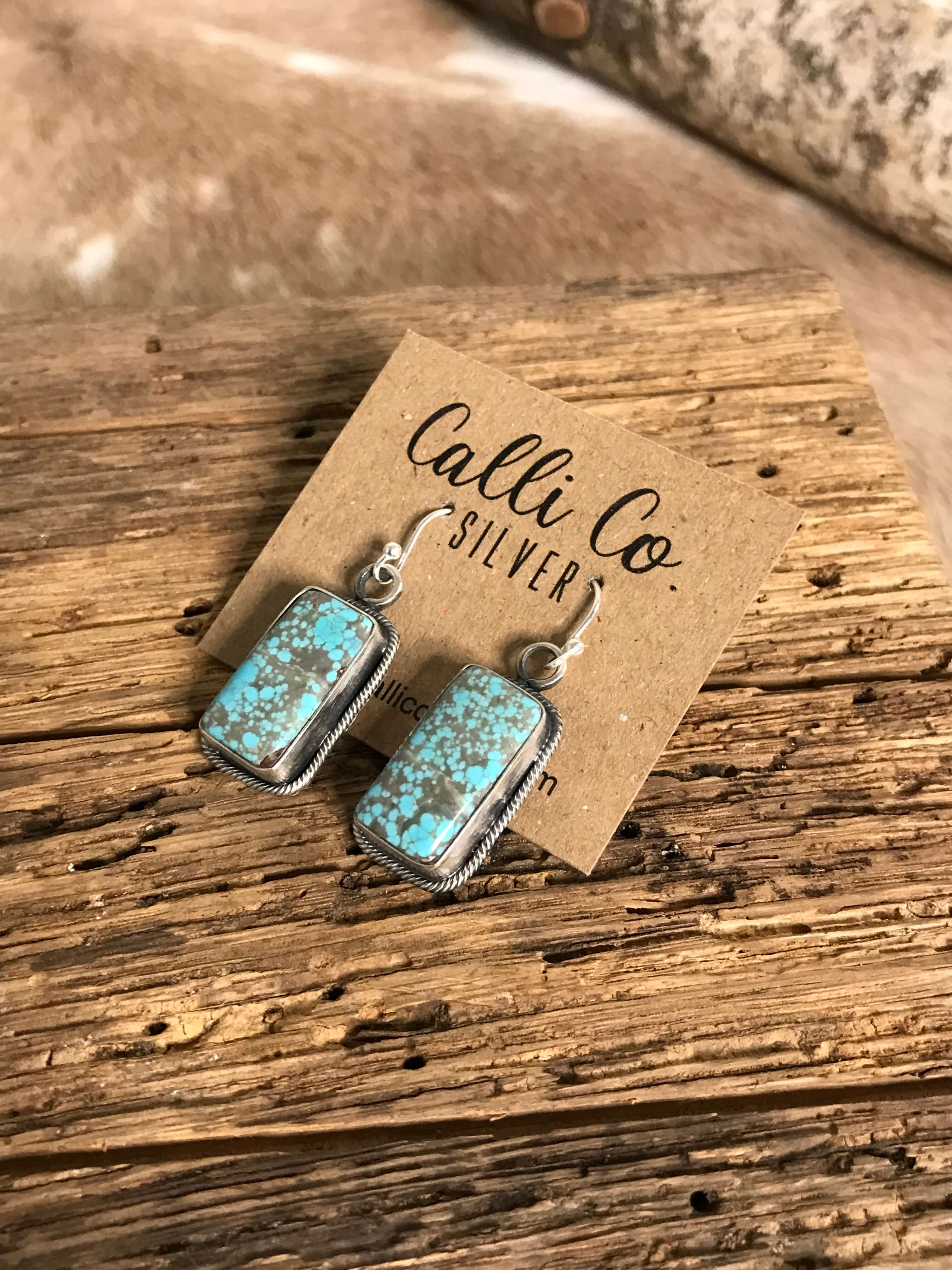 The Turquoise Dangles, 6-Earrings-Calli Co., Turquoise and Silver Jewelry, Native American Handmade, Zuni Tribe, Navajo Tribe, Brock Texas
