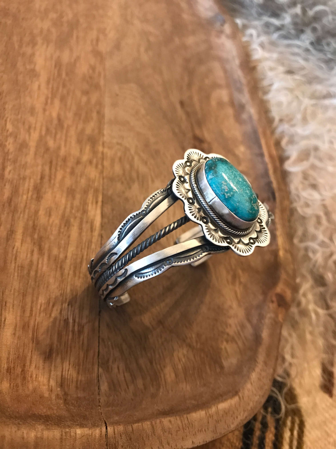 The Lawson Turquoise Cuff, 3-Bracelets & Cuffs-Calli Co., Turquoise and Silver Jewelry, Native American Handmade, Zuni Tribe, Navajo Tribe, Brock Texas