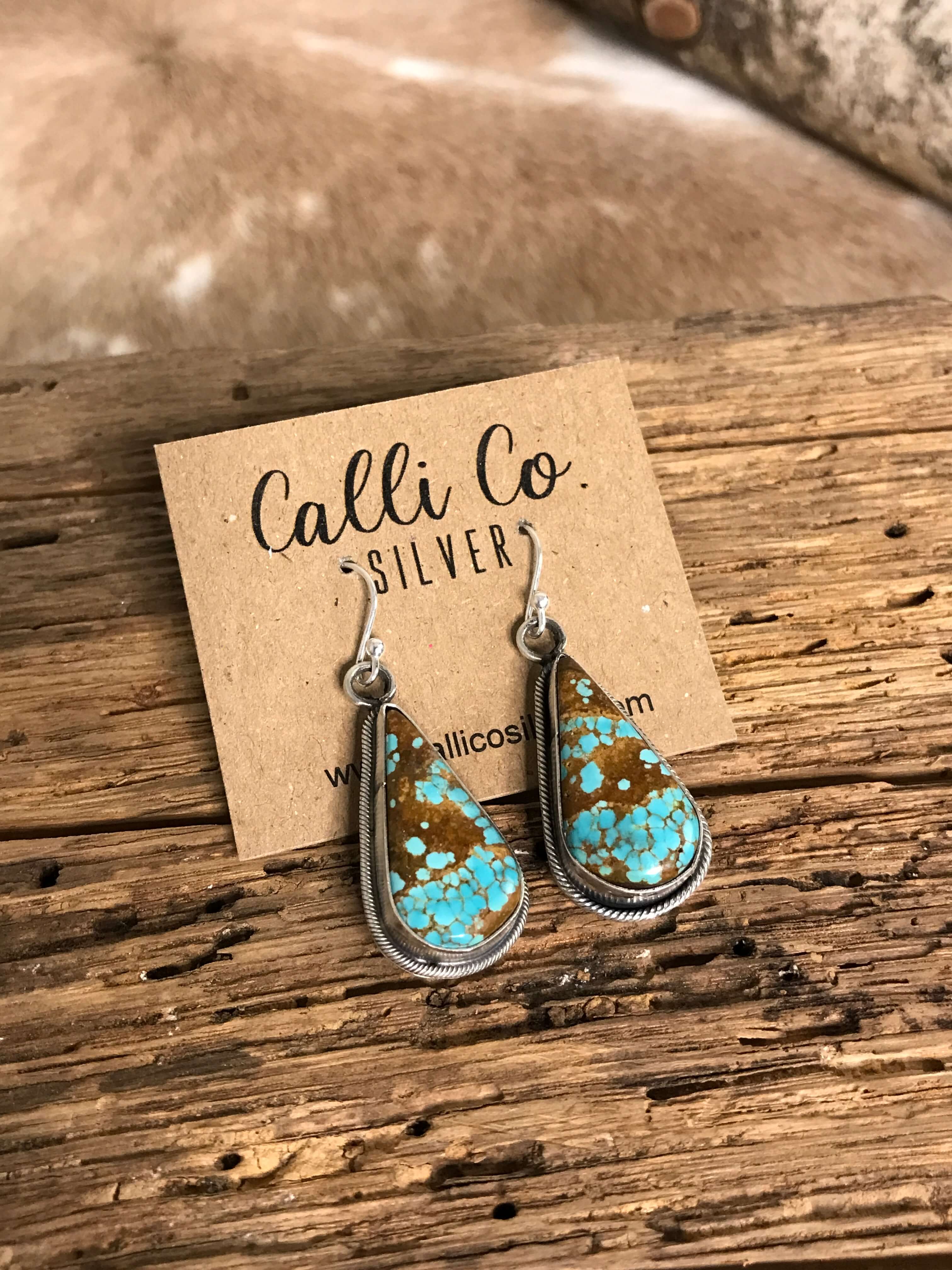 The Turquoise Dangles, 10-Earrings-Calli Co., Turquoise and Silver Jewelry, Native American Handmade, Zuni Tribe, Navajo Tribe, Brock Texas