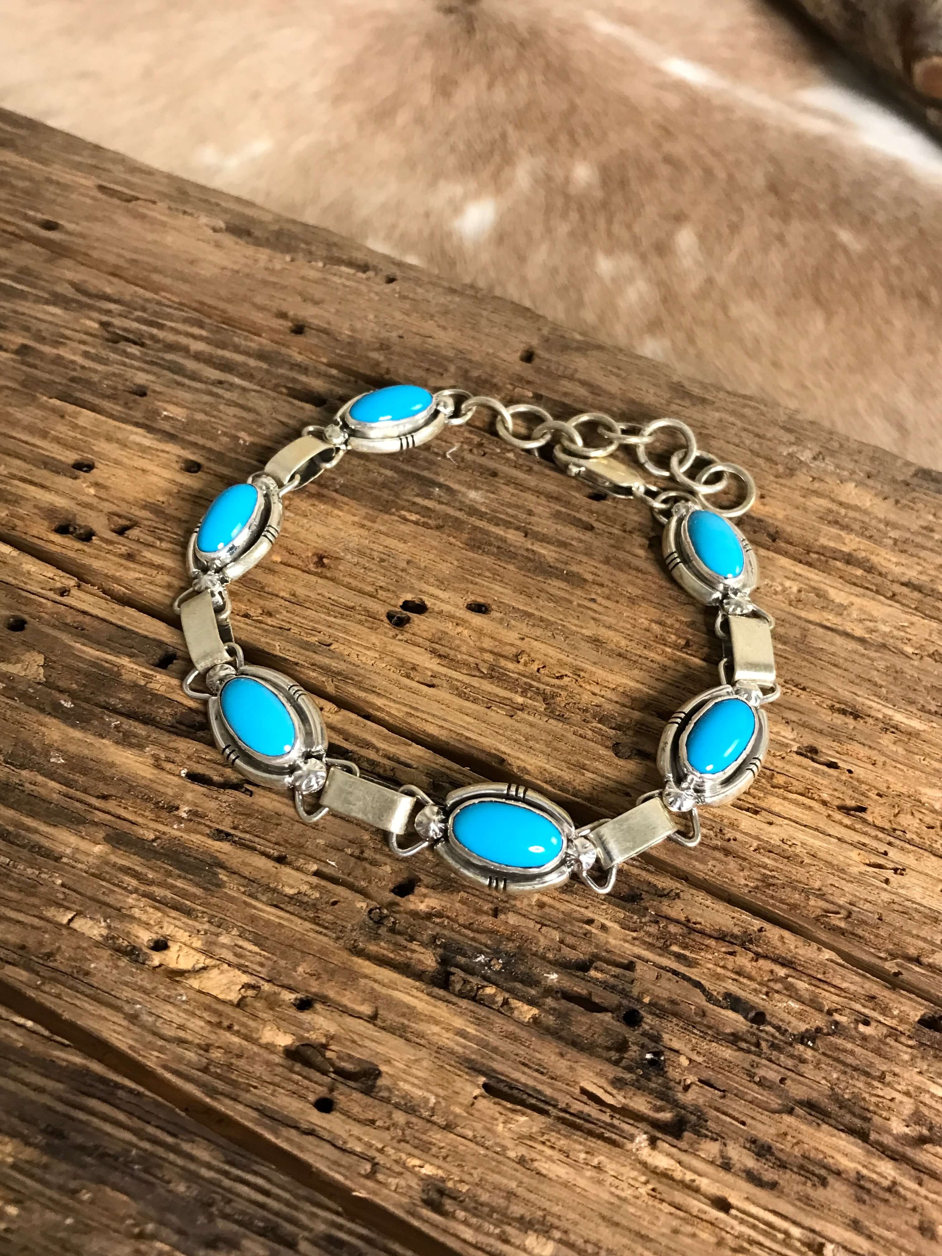 The Sheerbrook Link Bracelets-Bracelets & Cuffs-Calli Co., Turquoise and Silver Jewelry, Native American Handmade, Zuni Tribe, Navajo Tribe, Brock Texas