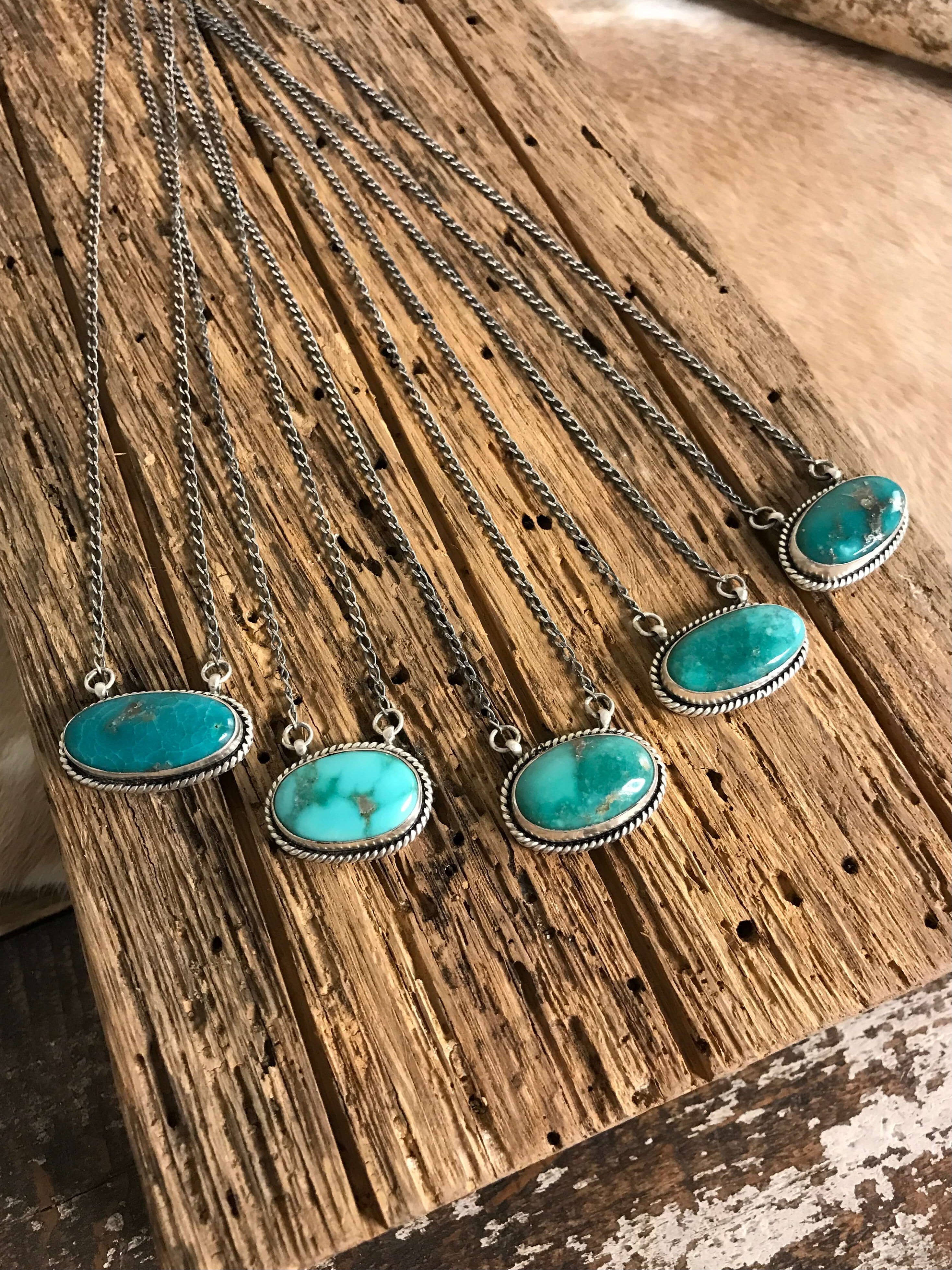 The Clements Necklaces-Necklaces-Calli Co., Turquoise and Silver Jewelry, Native American Handmade, Zuni Tribe, Navajo Tribe, Brock Texas