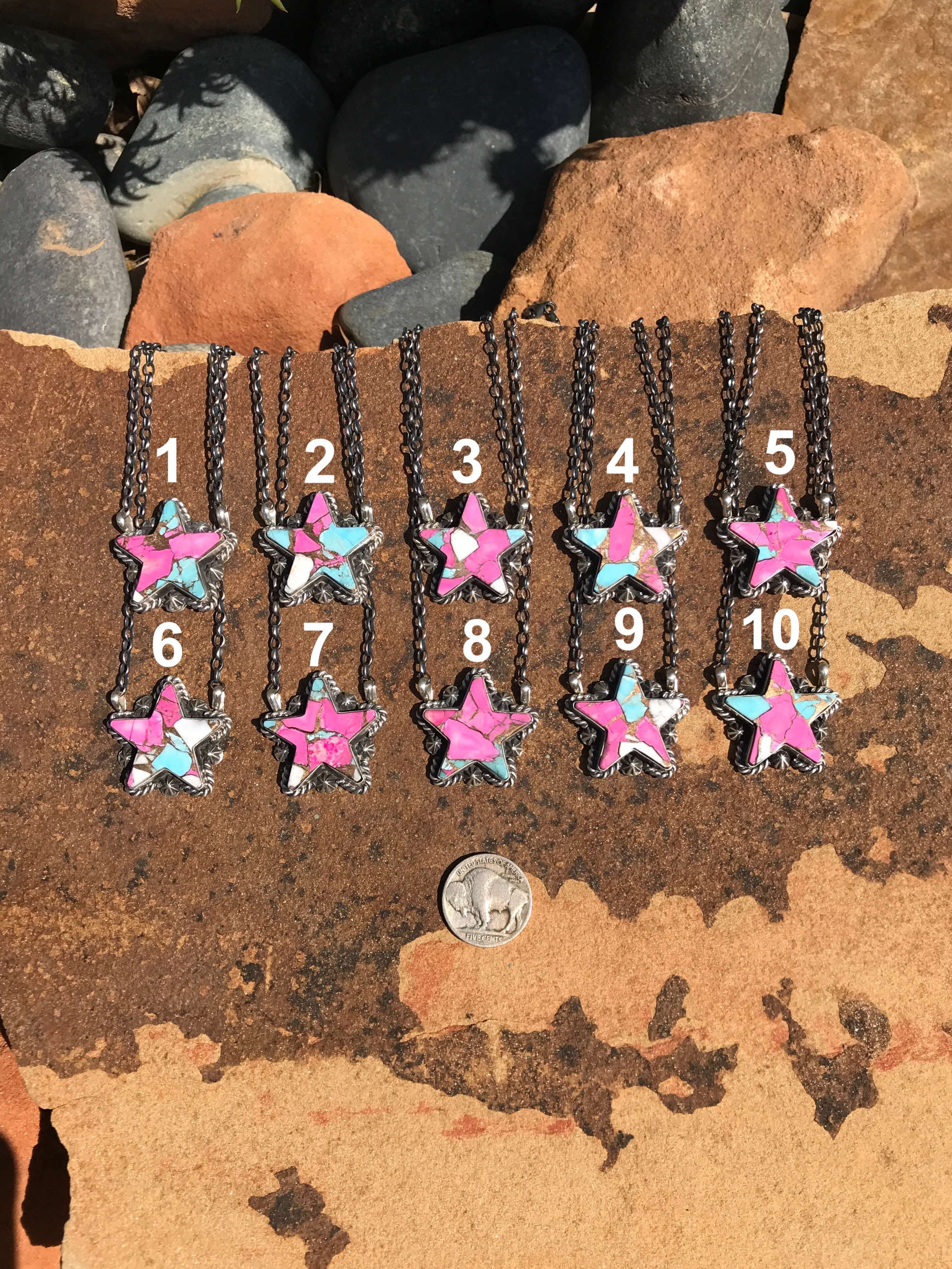 The Starstruck Cotton Candy Necklace-Necklaces-Calli Co., Turquoise and Silver Jewelry, Native American Handmade, Zuni Tribe, Navajo Tribe, Brock Texas