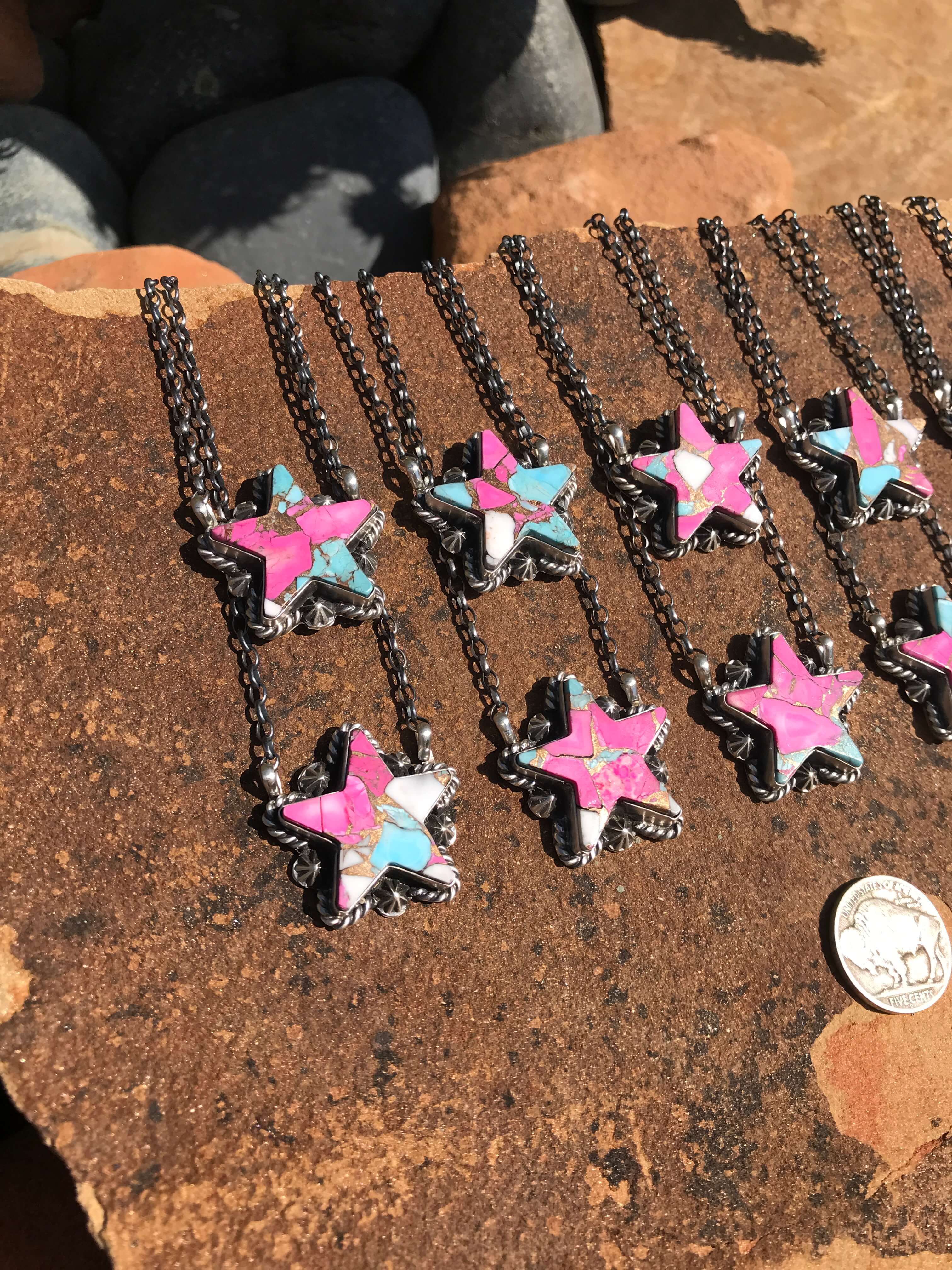 The Starstruck Cotton Candy Necklace-Necklaces-Calli Co., Turquoise and Silver Jewelry, Native American Handmade, Zuni Tribe, Navajo Tribe, Brock Texas