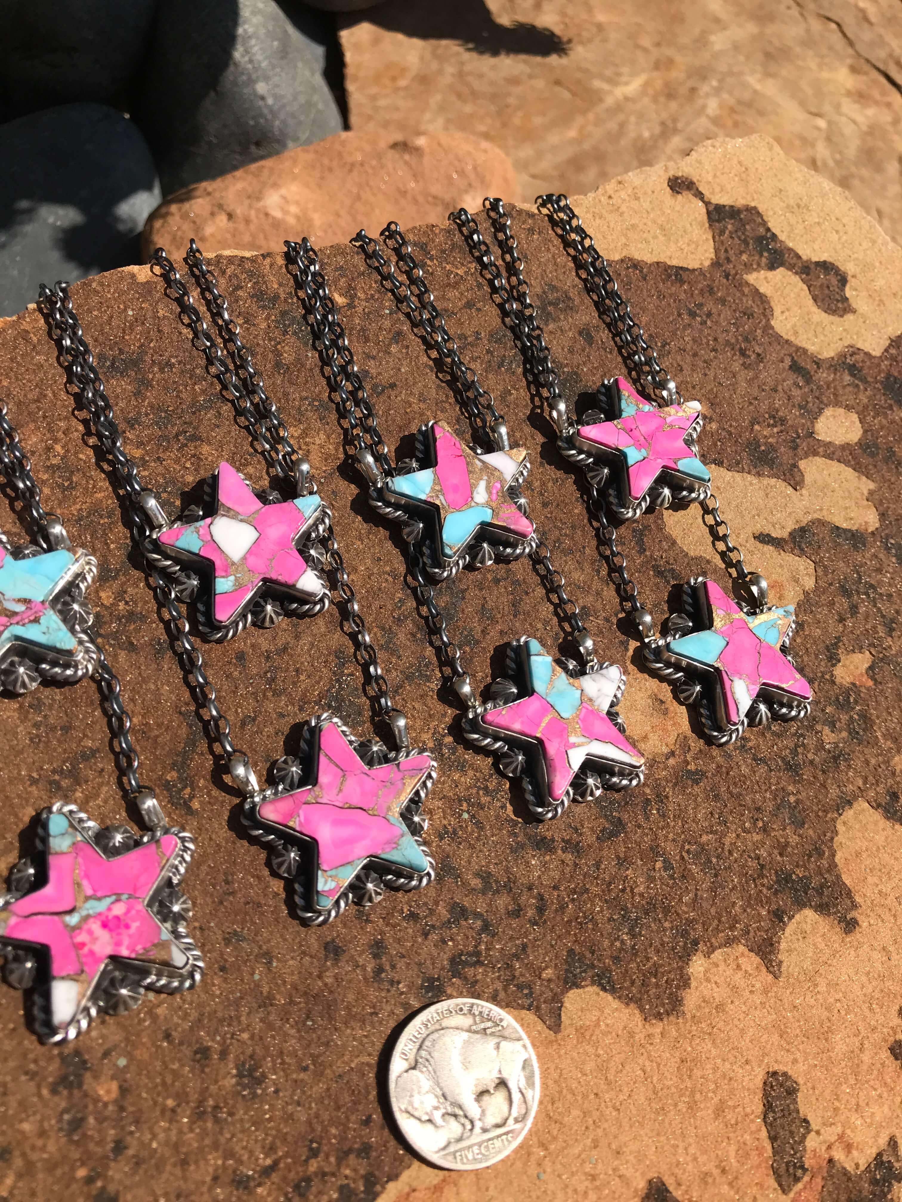 The Starstruck Cotton Candy Necklace-Necklaces-Calli Co., Turquoise and Silver Jewelry, Native American Handmade, Zuni Tribe, Navajo Tribe, Brock Texas