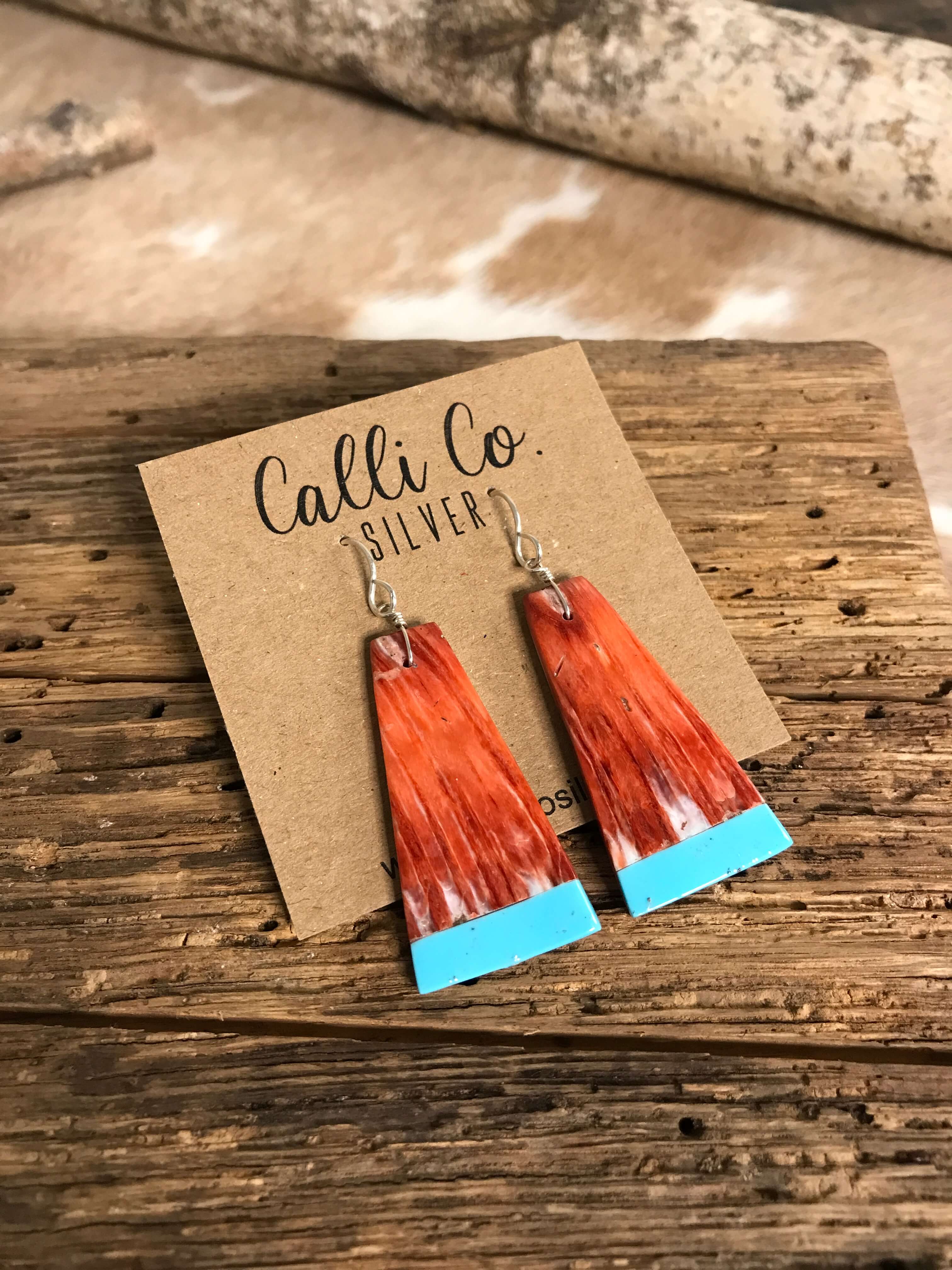 The Villahermosa Spiny Earring, 4-Earrings-Calli Co., Turquoise and Silver Jewelry, Native American Handmade, Zuni Tribe, Navajo Tribe, Brock Texas