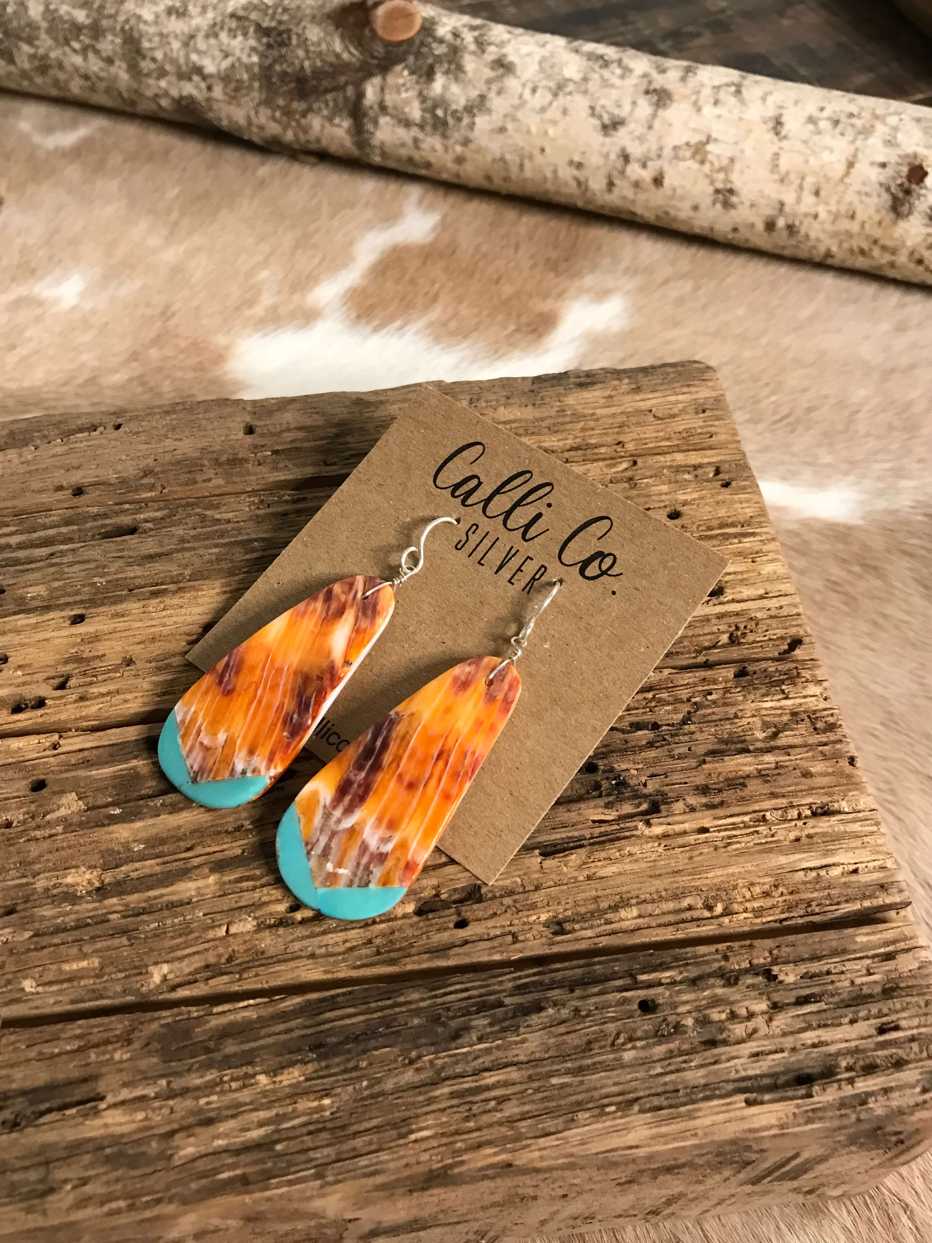 The Villahermosa Spiny Earring, 6-Earrings-Calli Co., Turquoise and Silver Jewelry, Native American Handmade, Zuni Tribe, Navajo Tribe, Brock Texas