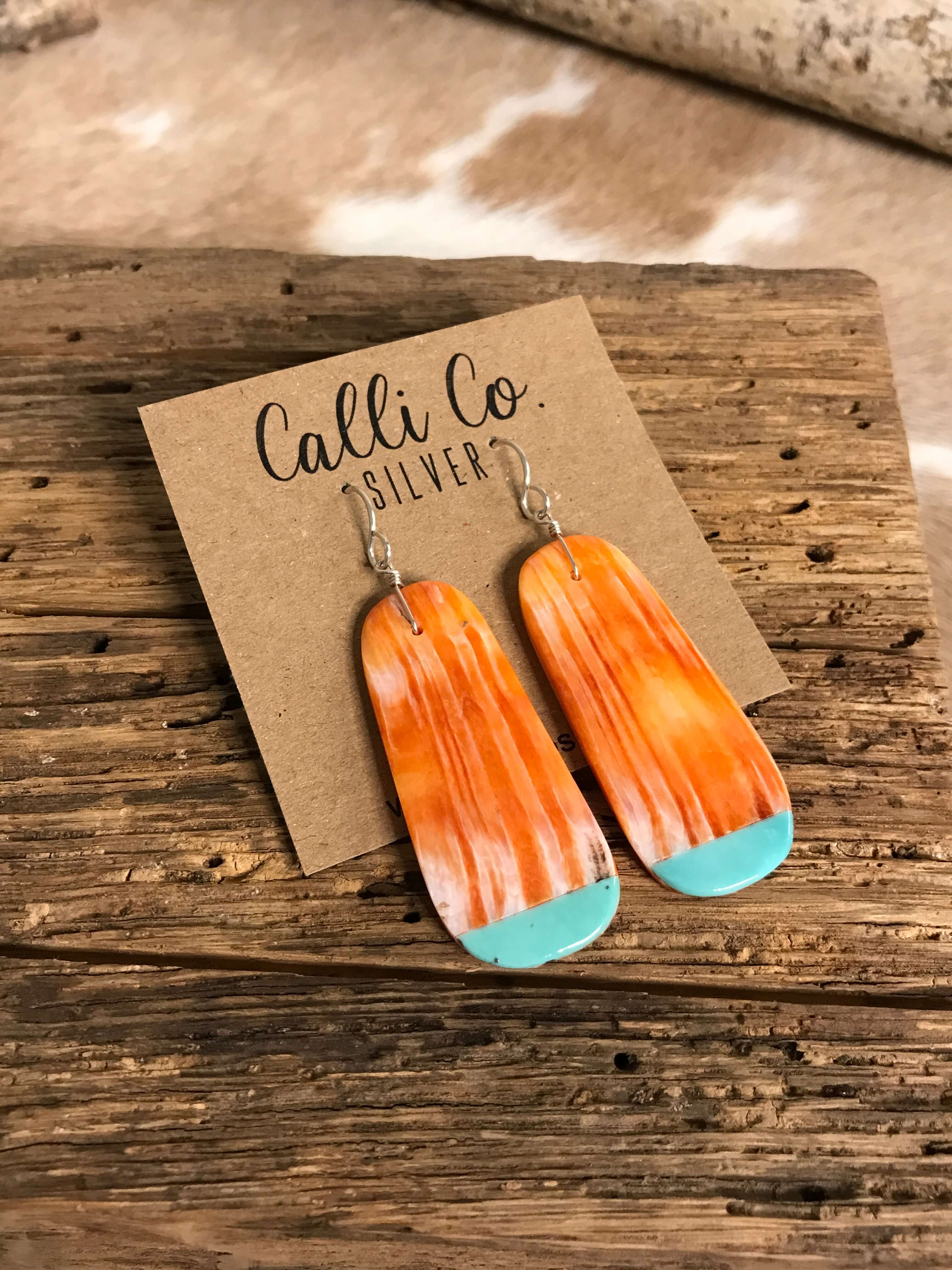 The Villahermosa Spiny Earring, 7-Earrings-Calli Co., Turquoise and Silver Jewelry, Native American Handmade, Zuni Tribe, Navajo Tribe, Brock Texas