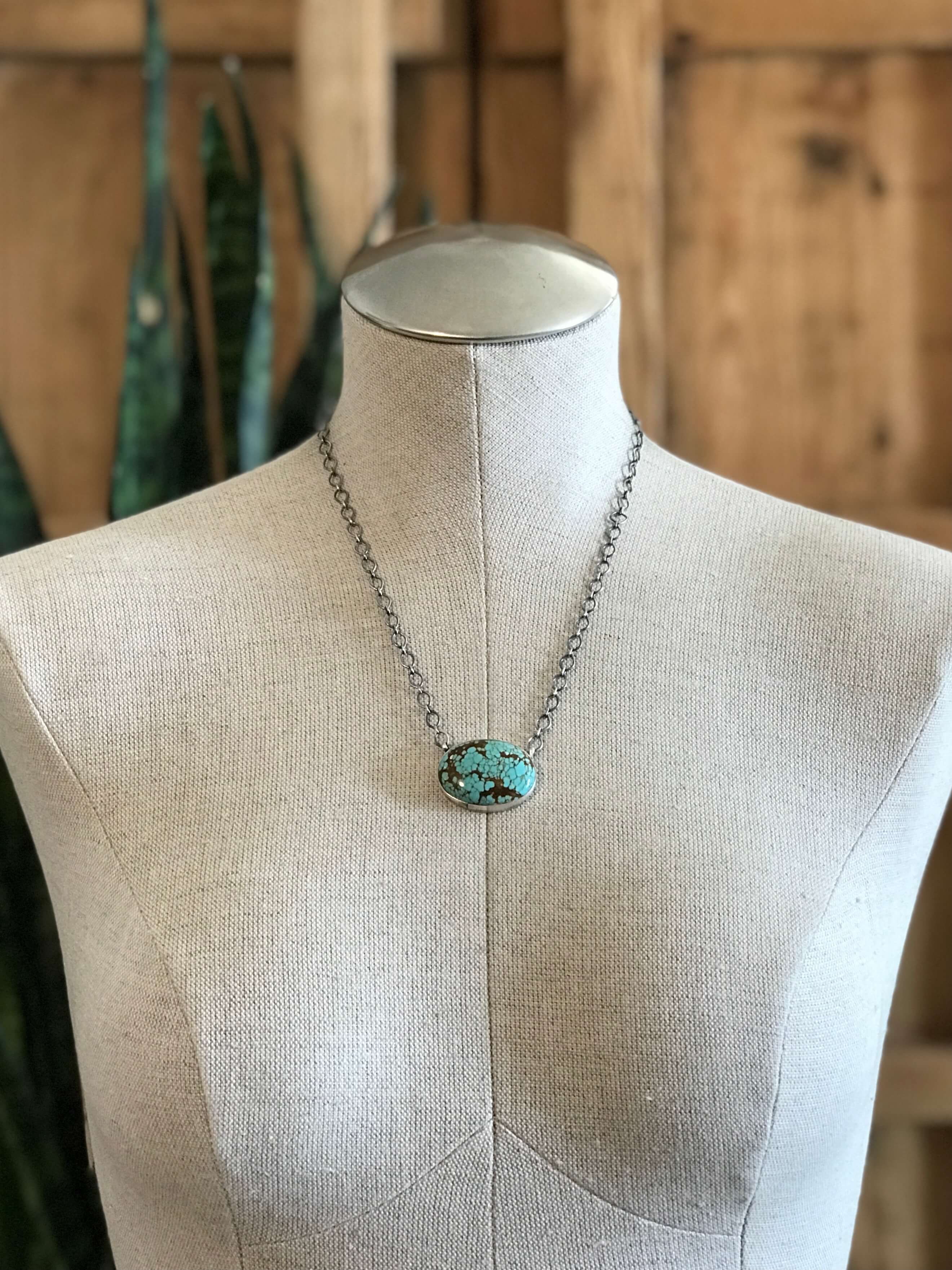 The Calamity Turquoise Necklace, 7-Necklaces-Calli Co., Turquoise and Silver Jewelry, Native American Handmade, Zuni Tribe, Navajo Tribe, Brock Texas