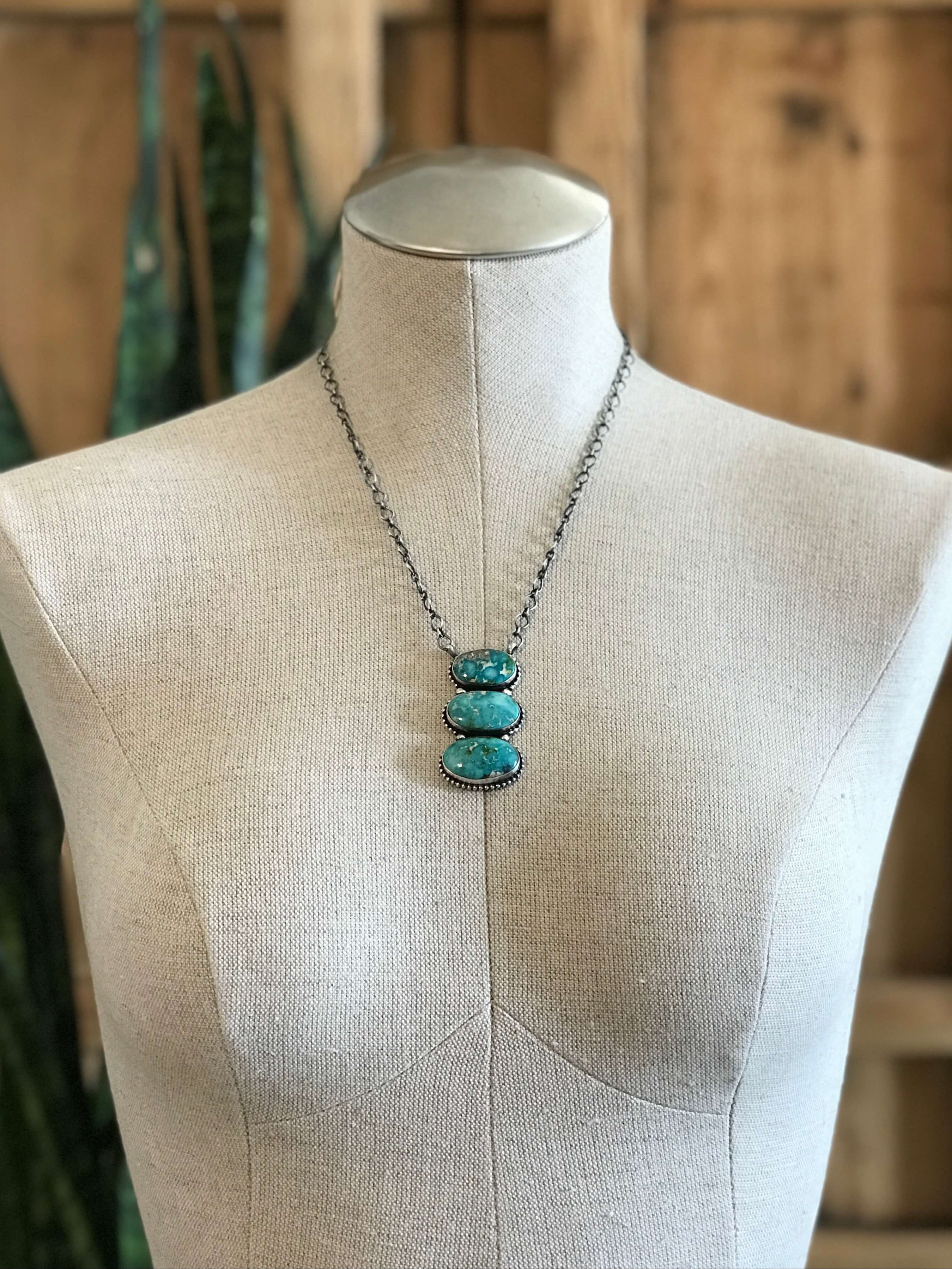 The Enlow Necklace, 1-Necklaces-Calli Co., Turquoise and Silver Jewelry, Native American Handmade, Zuni Tribe, Navajo Tribe, Brock Texas