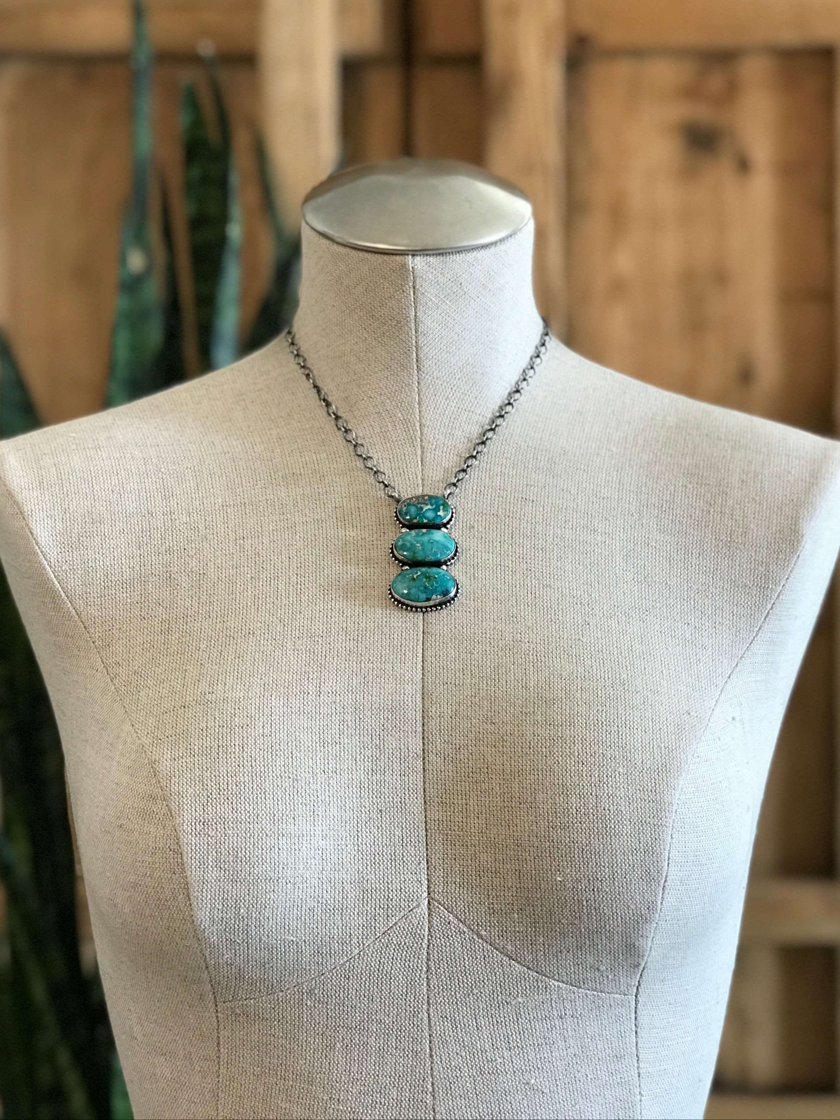 The Enlow Necklace, 1-Necklaces-Calli Co., Turquoise and Silver Jewelry, Native American Handmade, Zuni Tribe, Navajo Tribe, Brock Texas