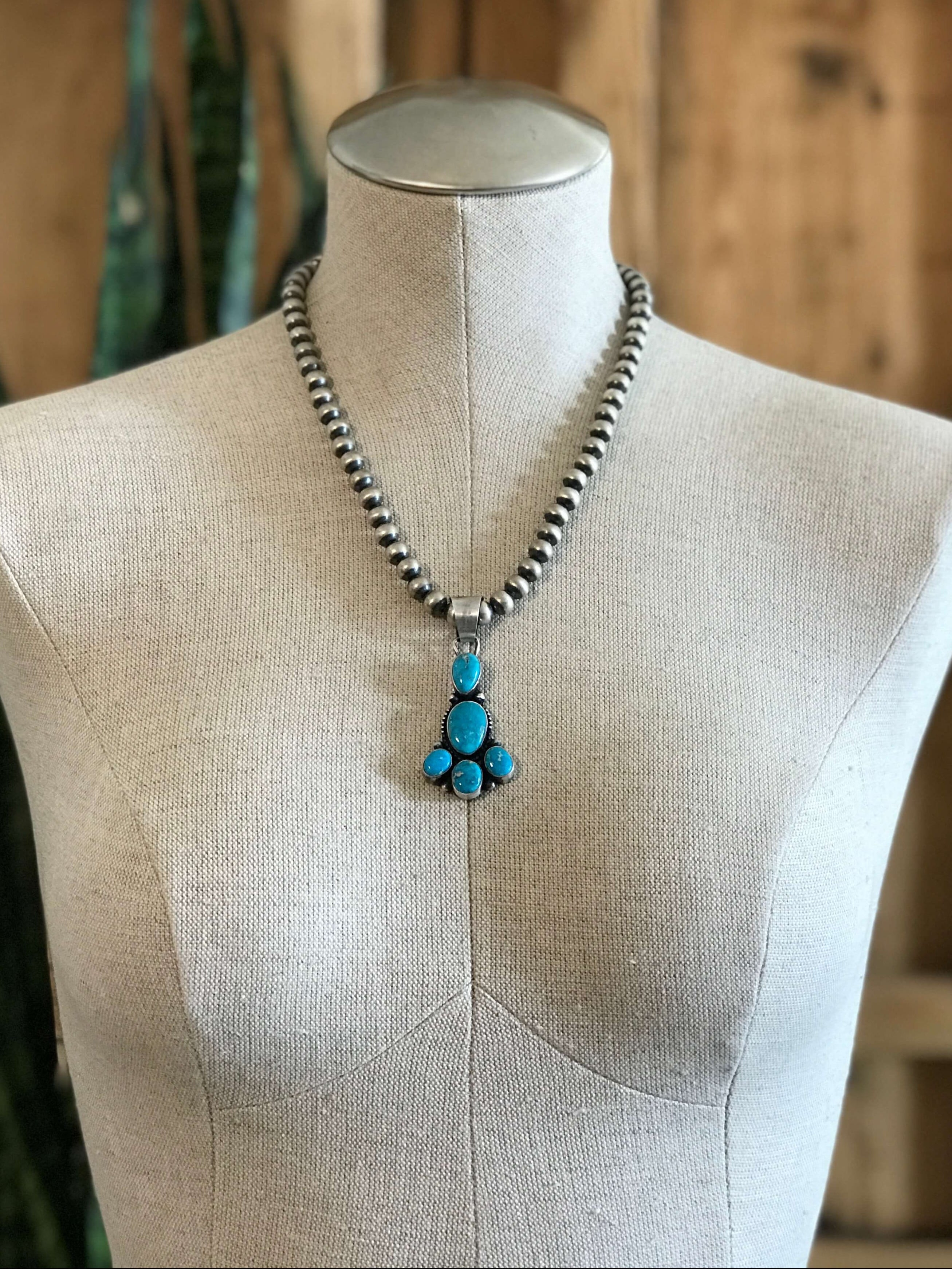 The Tyhee Pendant-Pendants-Calli Co., Turquoise and Silver Jewelry, Native American Handmade, Zuni Tribe, Navajo Tribe, Brock Texas