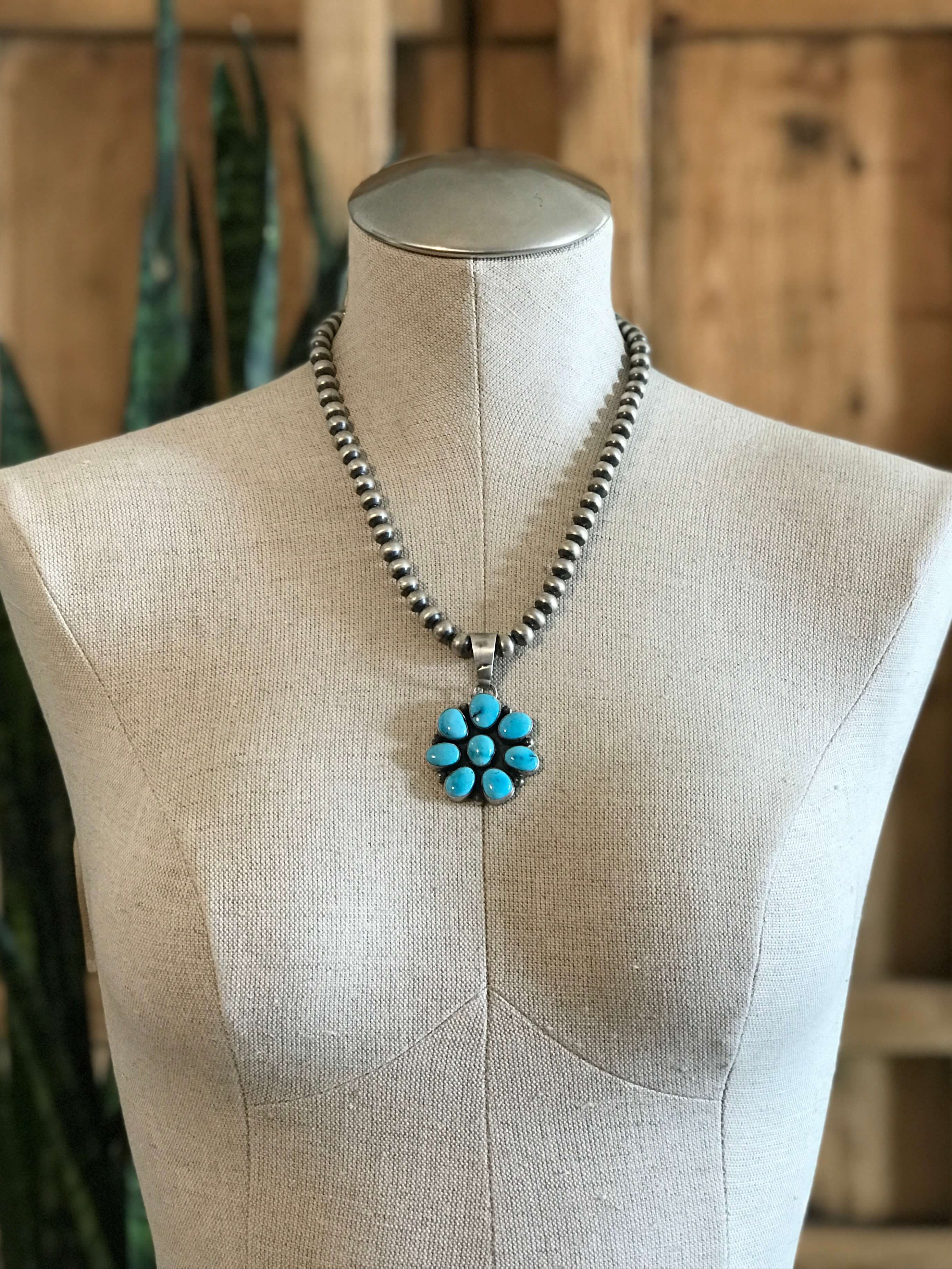 The Ladue Pendant-Pendants-Calli Co., Turquoise and Silver Jewelry, Native American Handmade, Zuni Tribe, Navajo Tribe, Brock Texas