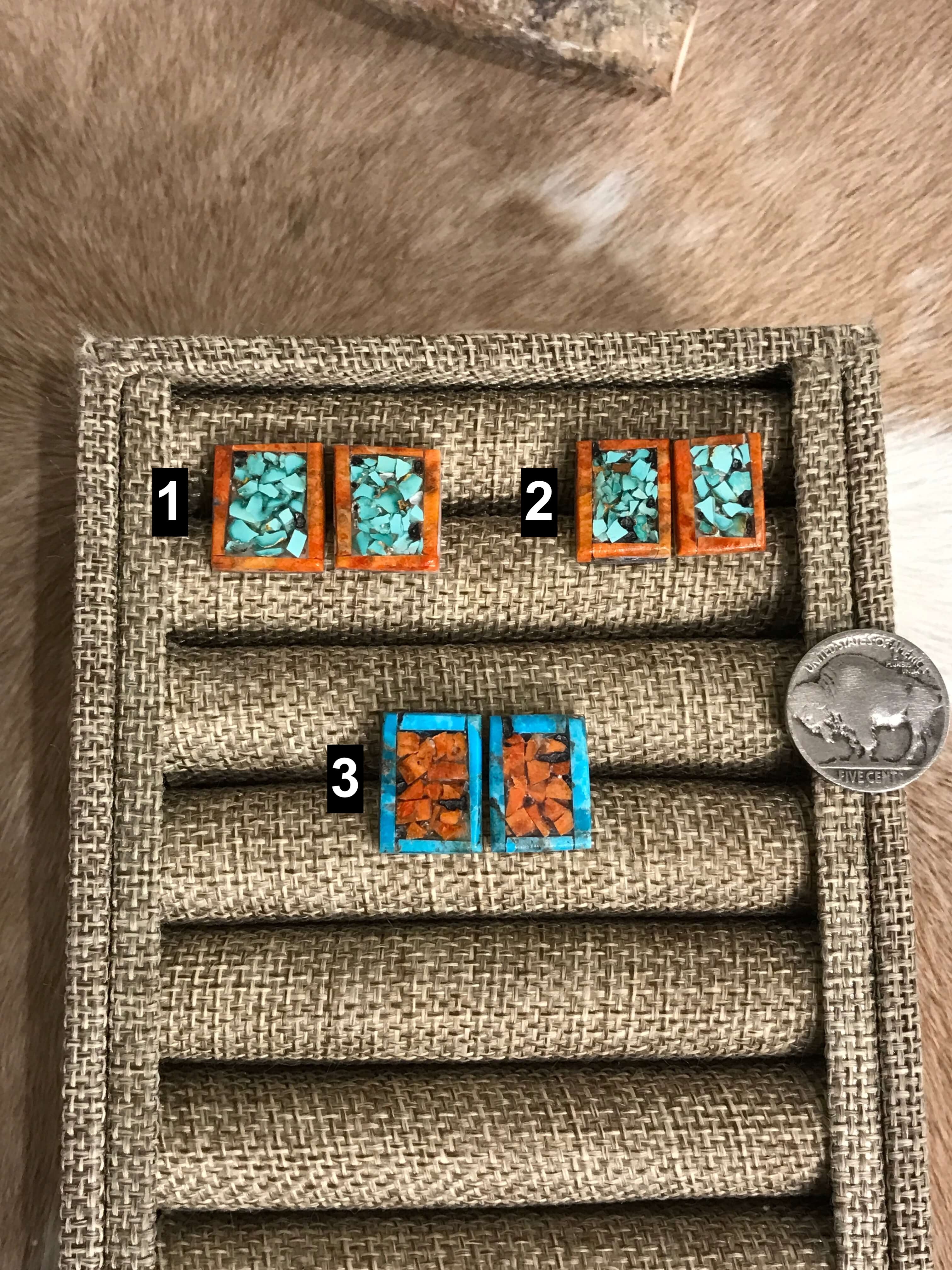 The Piedra Earrings-Earrings-Calli Co., Turquoise and Silver Jewelry, Native American Handmade, Zuni Tribe, Navajo Tribe, Brock Texas