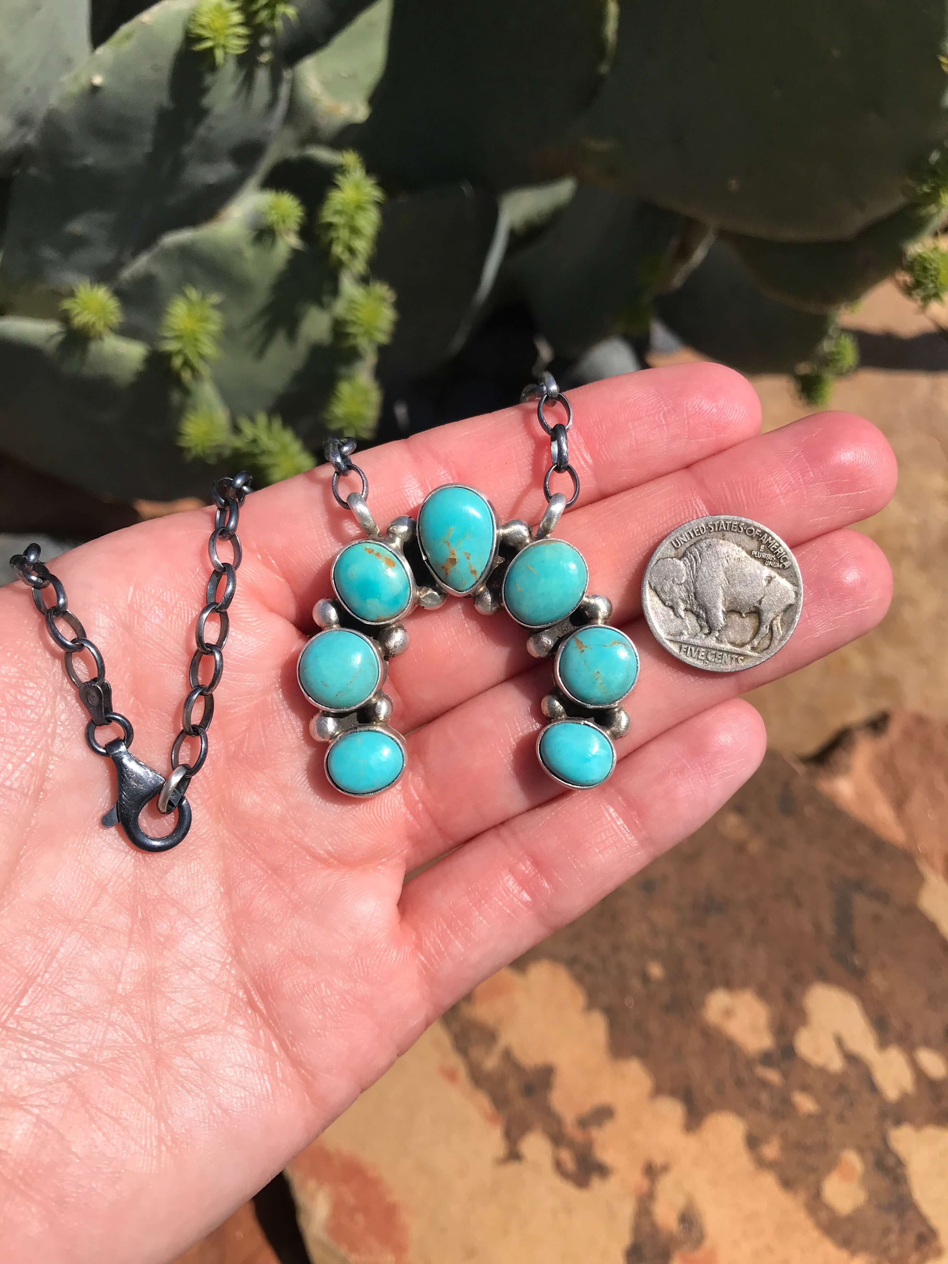 The Naja Necklace, 34-Necklaces-Calli Co., Turquoise and Silver Jewelry, Native American Handmade, Zuni Tribe, Navajo Tribe, Brock Texas