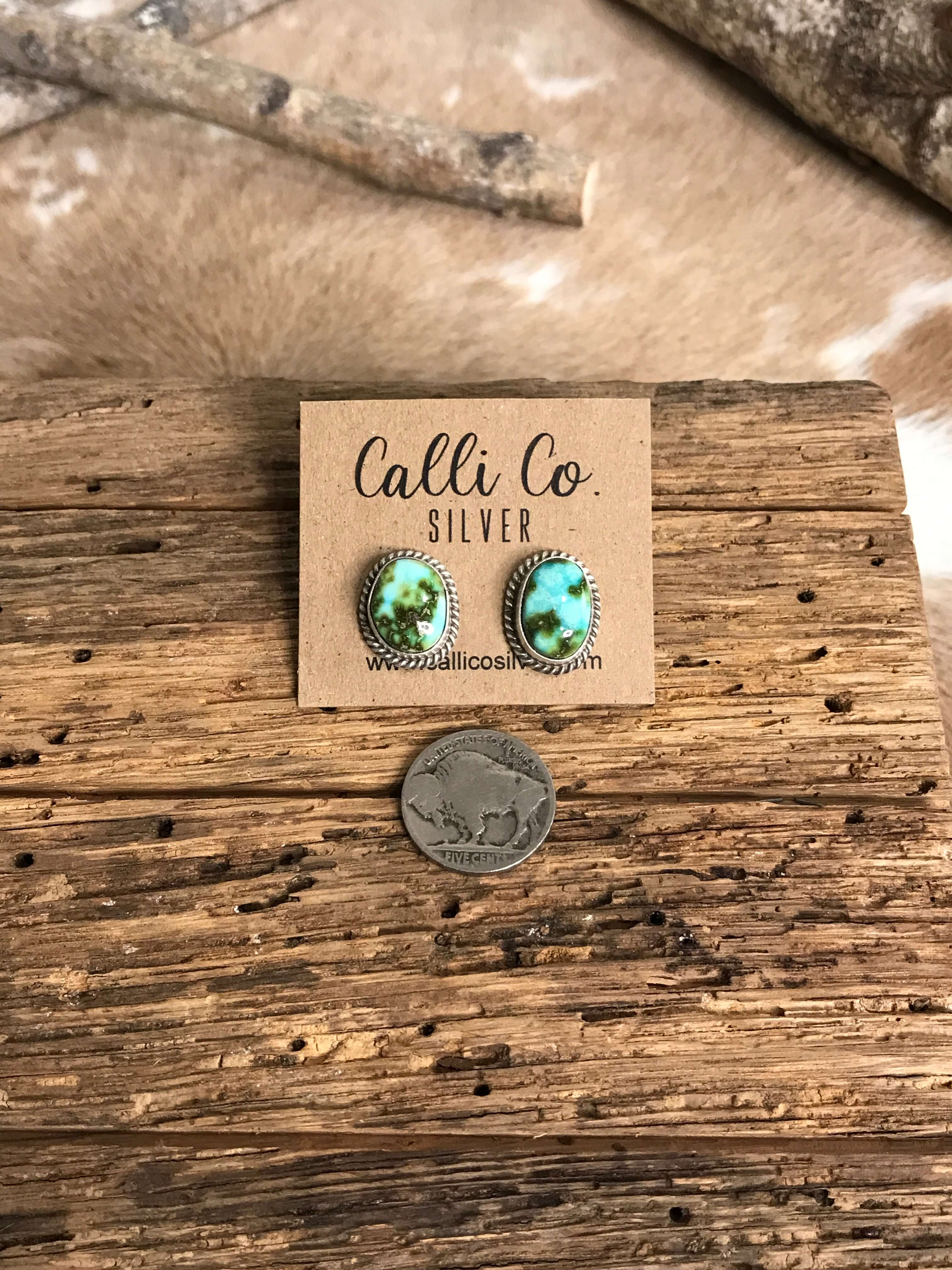 The Turquoise Studs, 28-Earrings-Calli Co., Turquoise and Silver Jewelry, Native American Handmade, Zuni Tribe, Navajo Tribe, Brock Texas