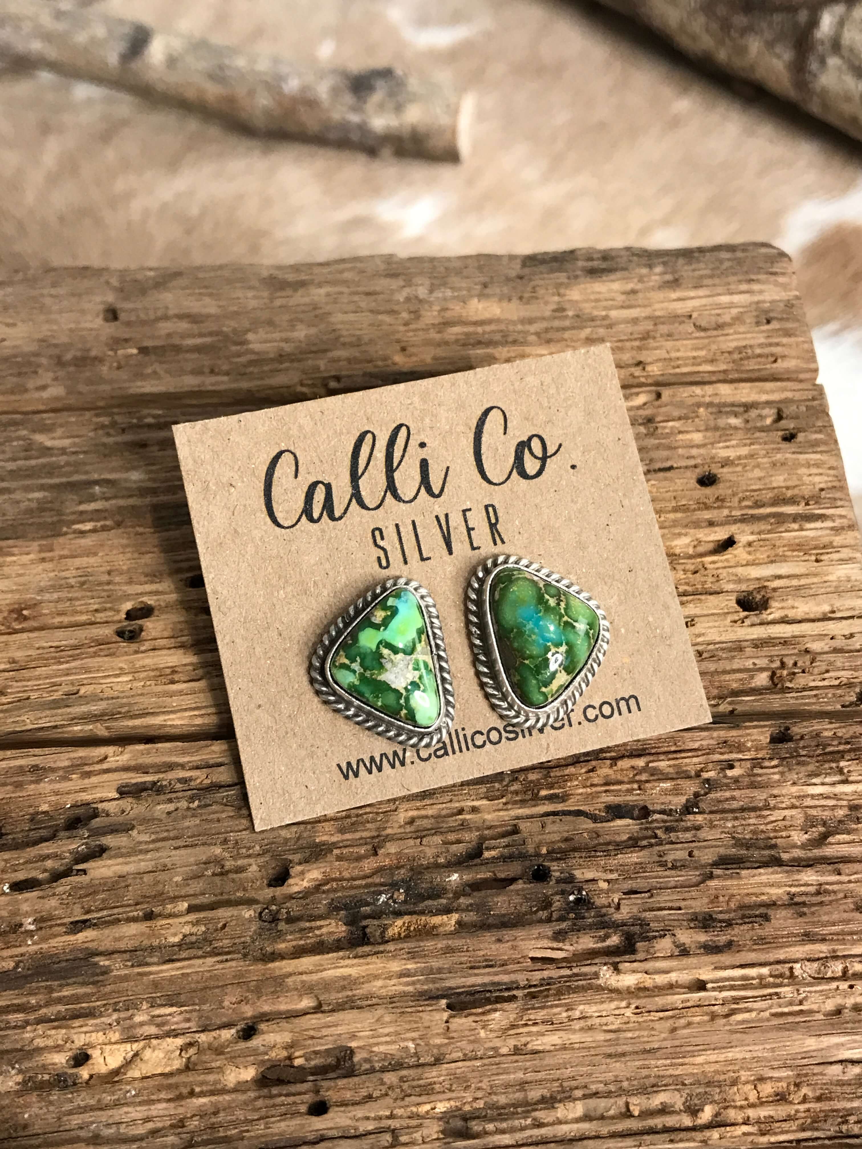 The Turquoise Studs, 31-Earrings-Calli Co., Turquoise and Silver Jewelry, Native American Handmade, Zuni Tribe, Navajo Tribe, Brock Texas