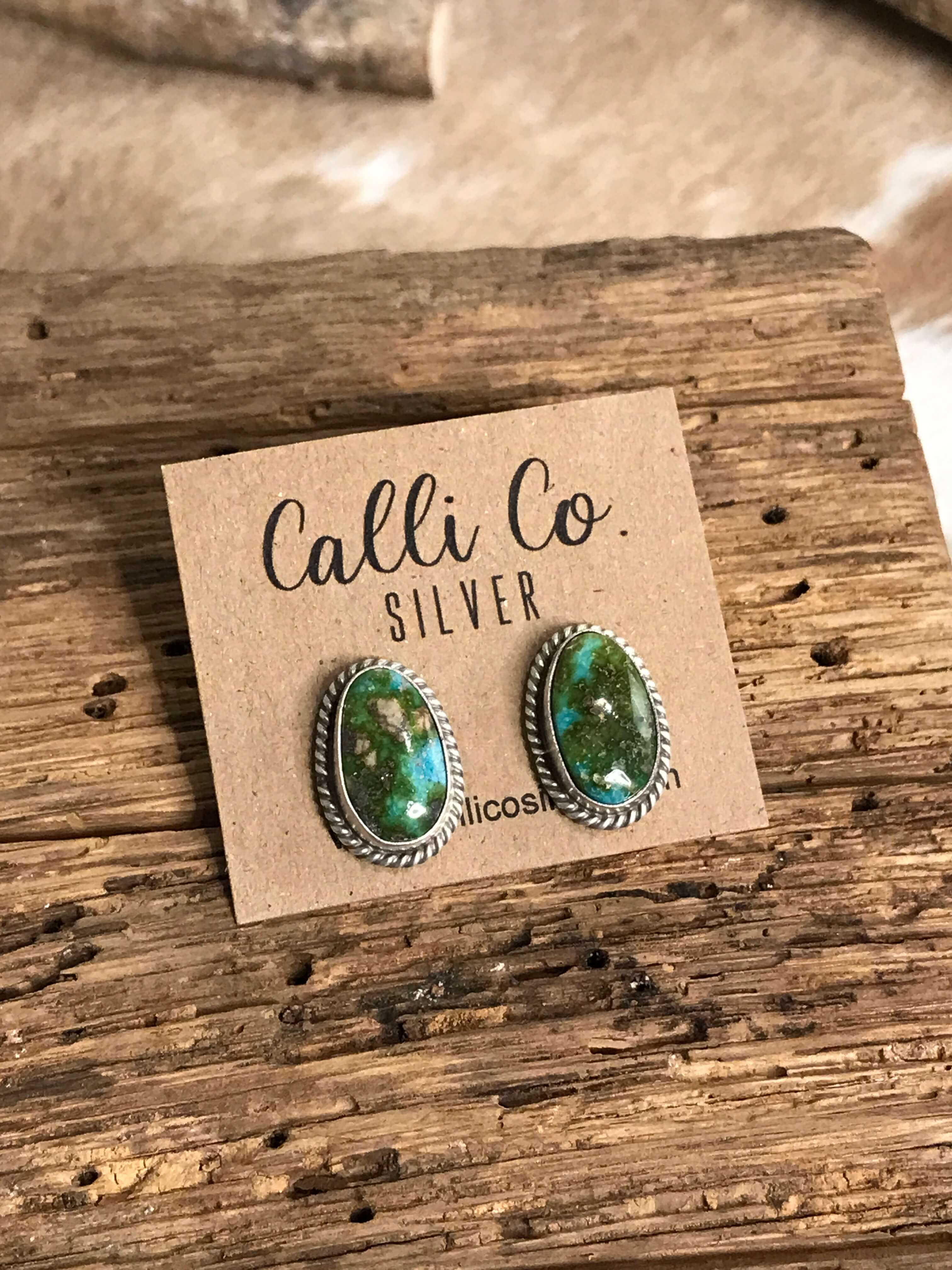 The Turquoise Studs, 32-Earrings-Calli Co., Turquoise and Silver Jewelry, Native American Handmade, Zuni Tribe, Navajo Tribe, Brock Texas