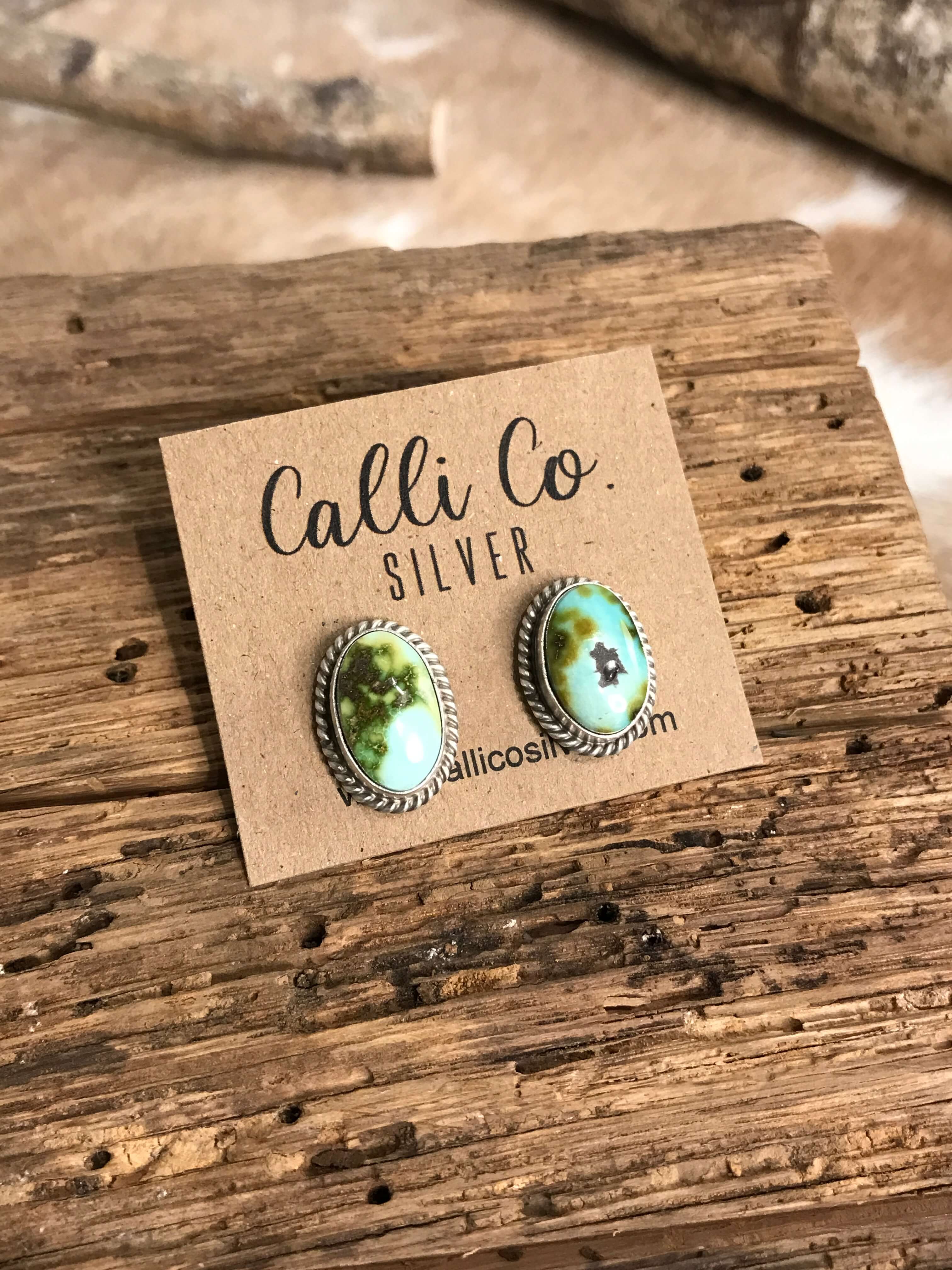 The Turquoise Studs, 34-Earrings-Calli Co., Turquoise and Silver Jewelry, Native American Handmade, Zuni Tribe, Navajo Tribe, Brock Texas