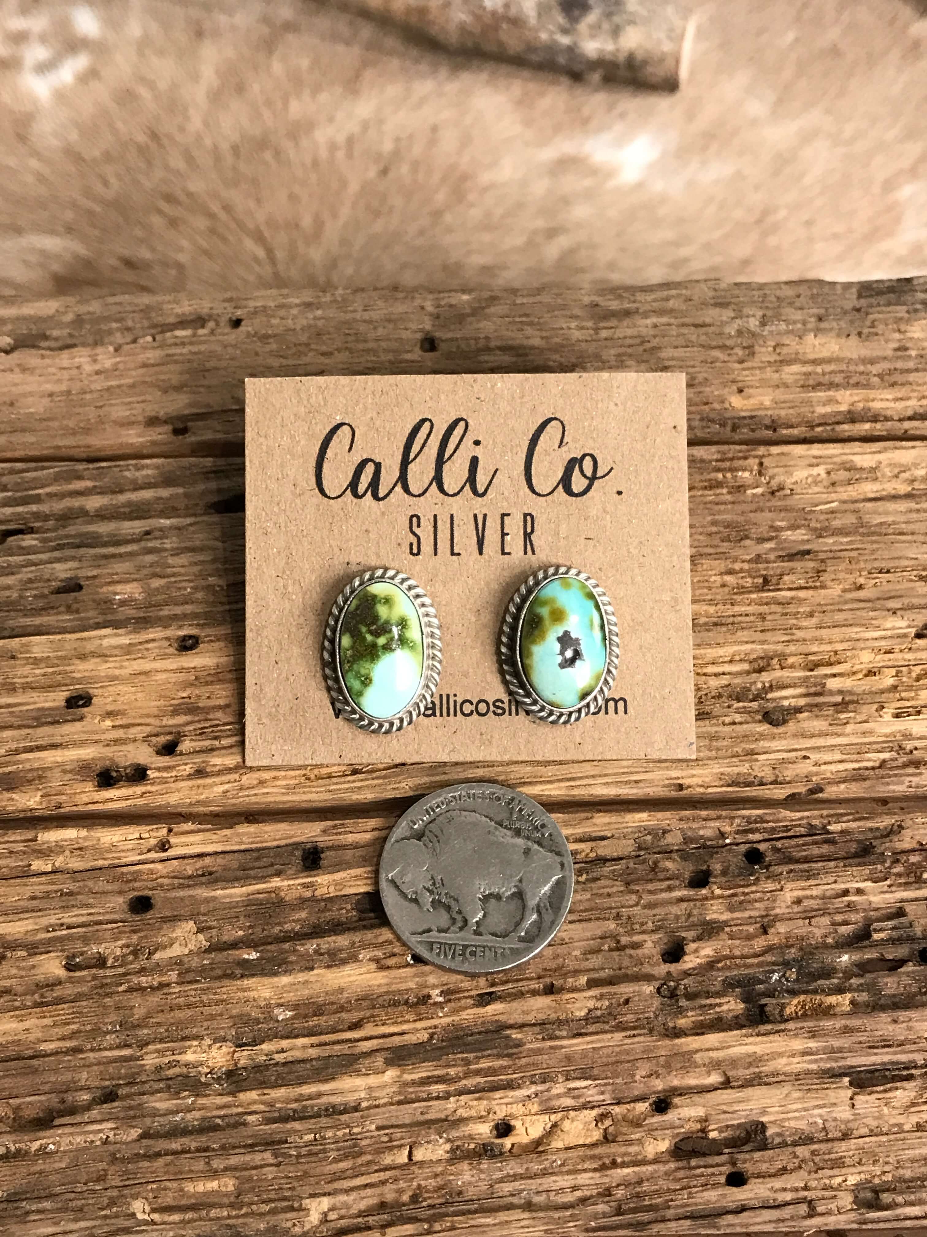 The Turquoise Studs, 34-Earrings-Calli Co., Turquoise and Silver Jewelry, Native American Handmade, Zuni Tribe, Navajo Tribe, Brock Texas