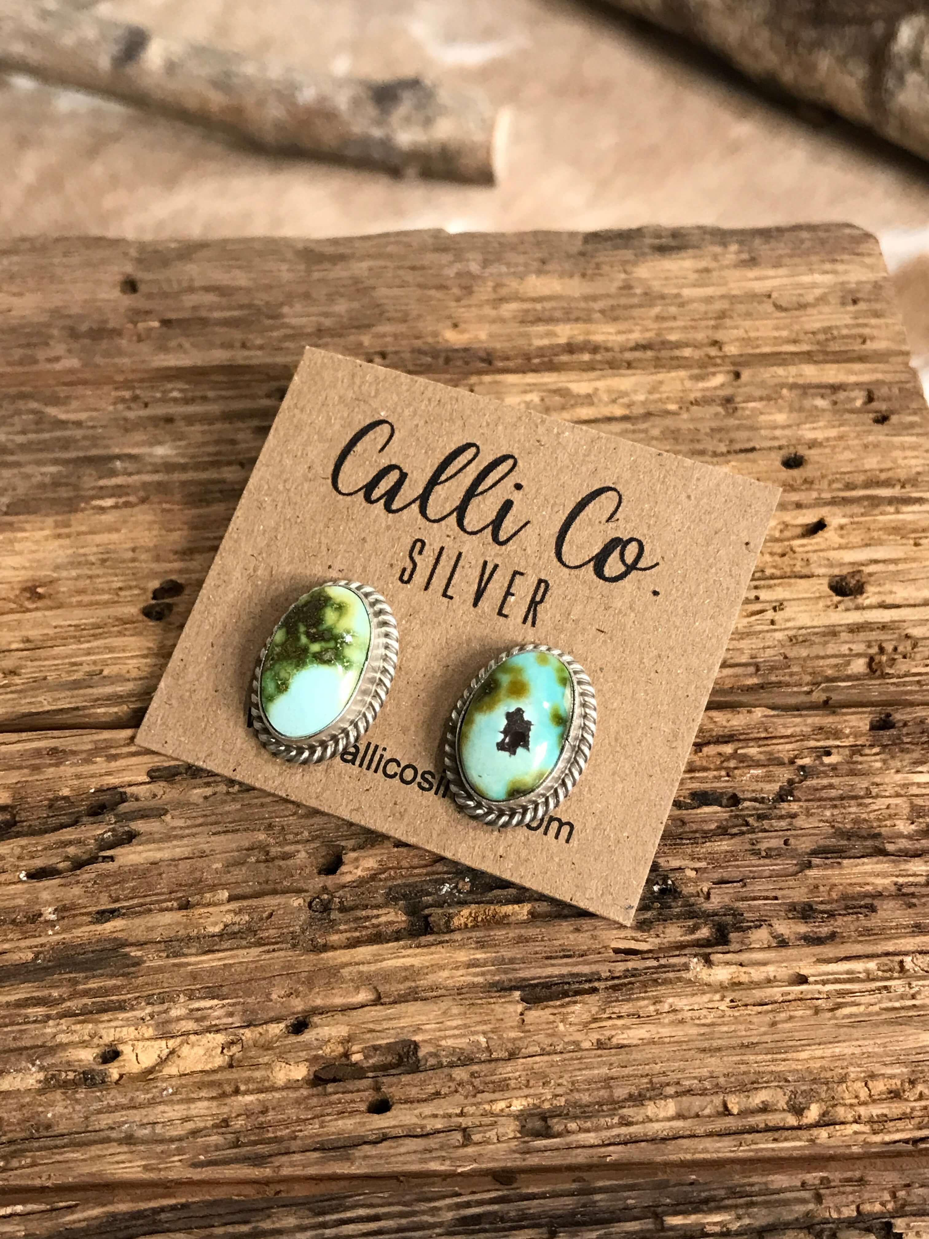 The Turquoise Studs, 34-Earrings-Calli Co., Turquoise and Silver Jewelry, Native American Handmade, Zuni Tribe, Navajo Tribe, Brock Texas