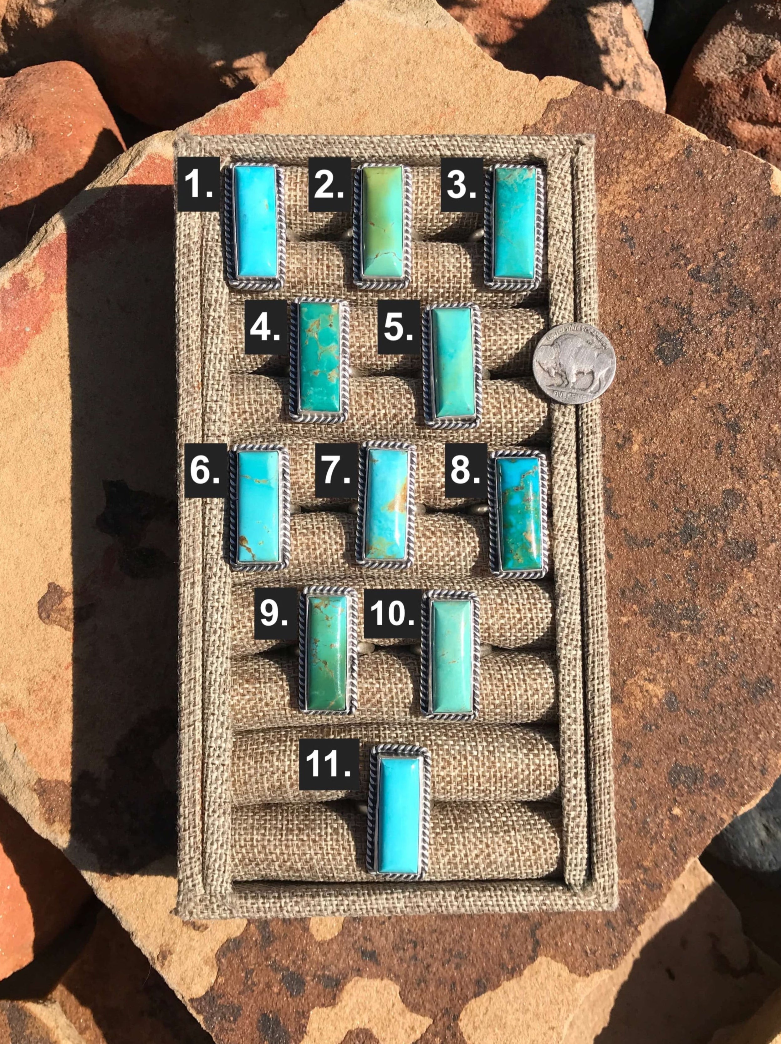 The Big Chief Adjustable Turquoise Rings-Rings-Calli Co., Turquoise and Silver Jewelry, Native American Handmade, Zuni Tribe, Navajo Tribe, Brock Texas