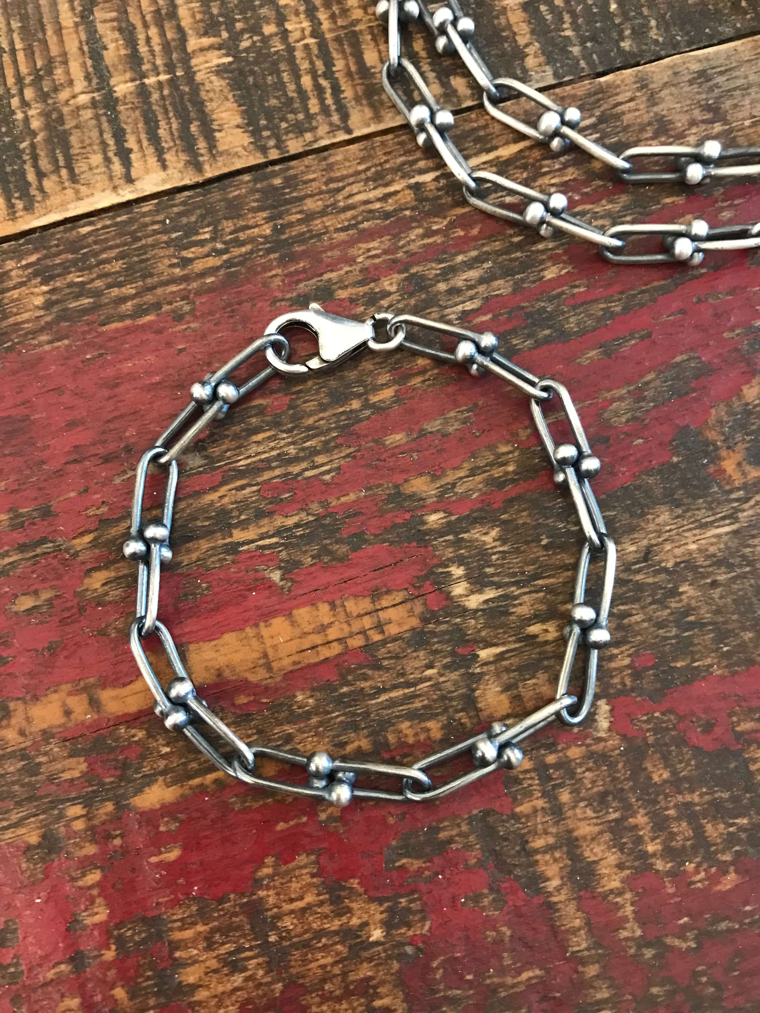 The Petite Calli Chain Bracelet-Bracelets & Cuffs-Calli Co., Turquoise and Silver Jewelry, Native American Handmade, Zuni Tribe, Navajo Tribe, Brock Texas