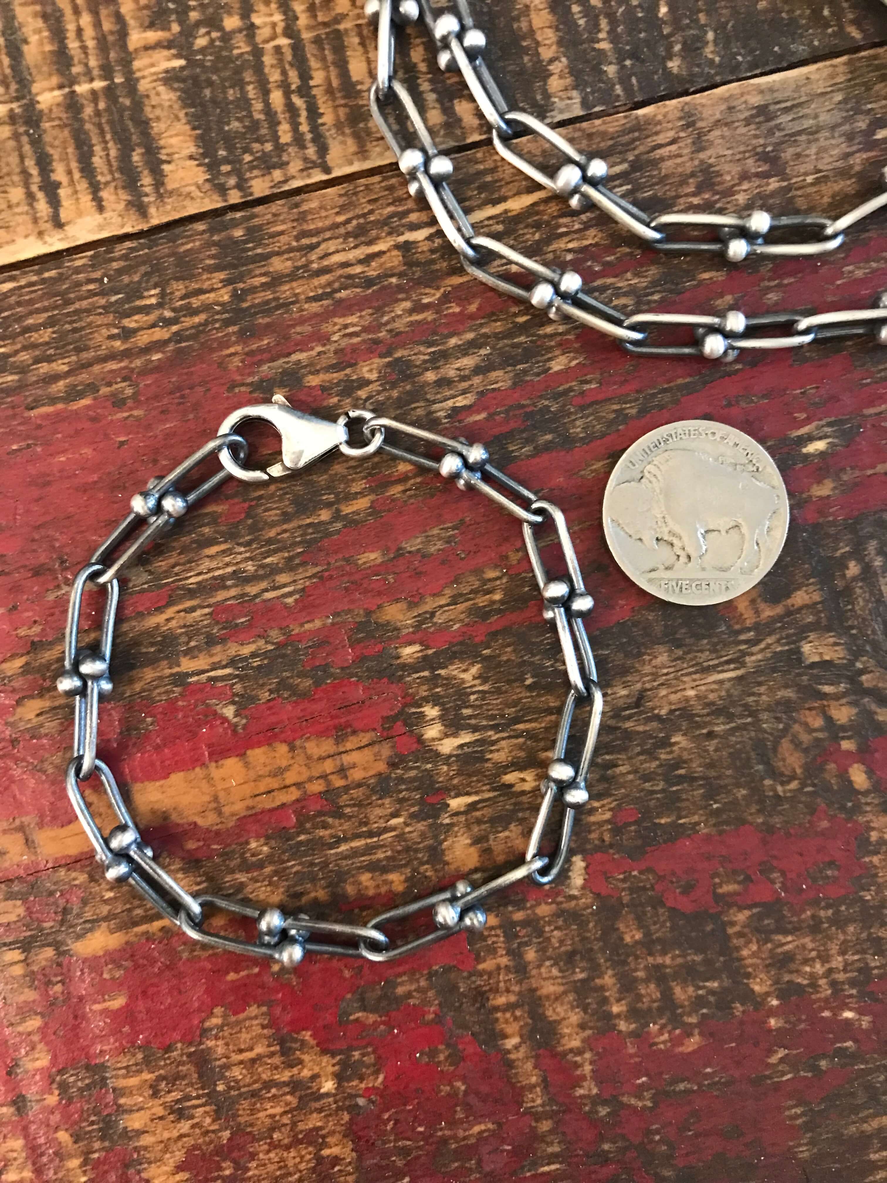 The Petite Calli Chain Bracelet-Bracelets & Cuffs-Calli Co., Turquoise and Silver Jewelry, Native American Handmade, Zuni Tribe, Navajo Tribe, Brock Texas