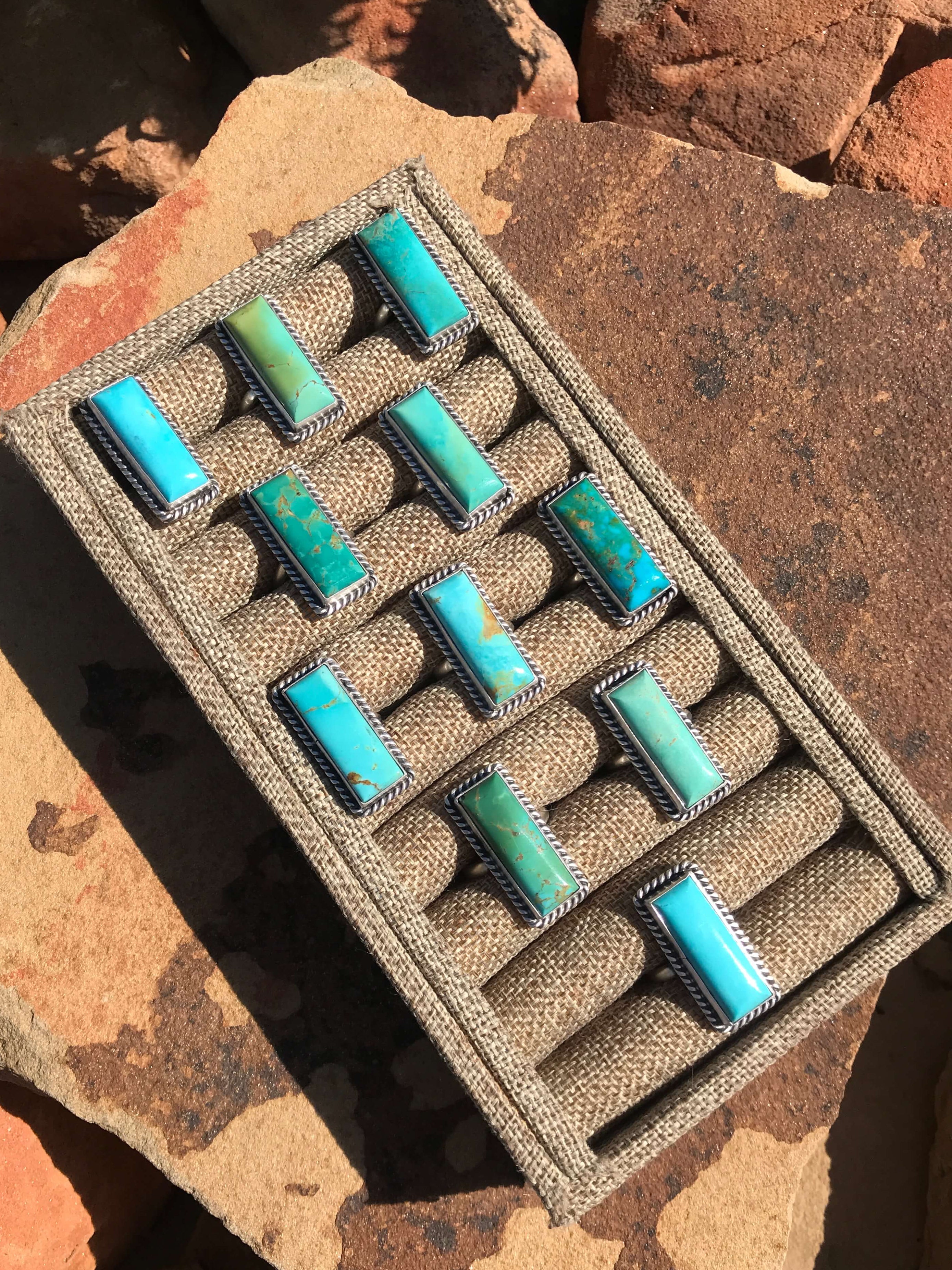 The Big Chief Adjustable Turquoise Rings-Rings-Calli Co., Turquoise and Silver Jewelry, Native American Handmade, Zuni Tribe, Navajo Tribe, Brock Texas