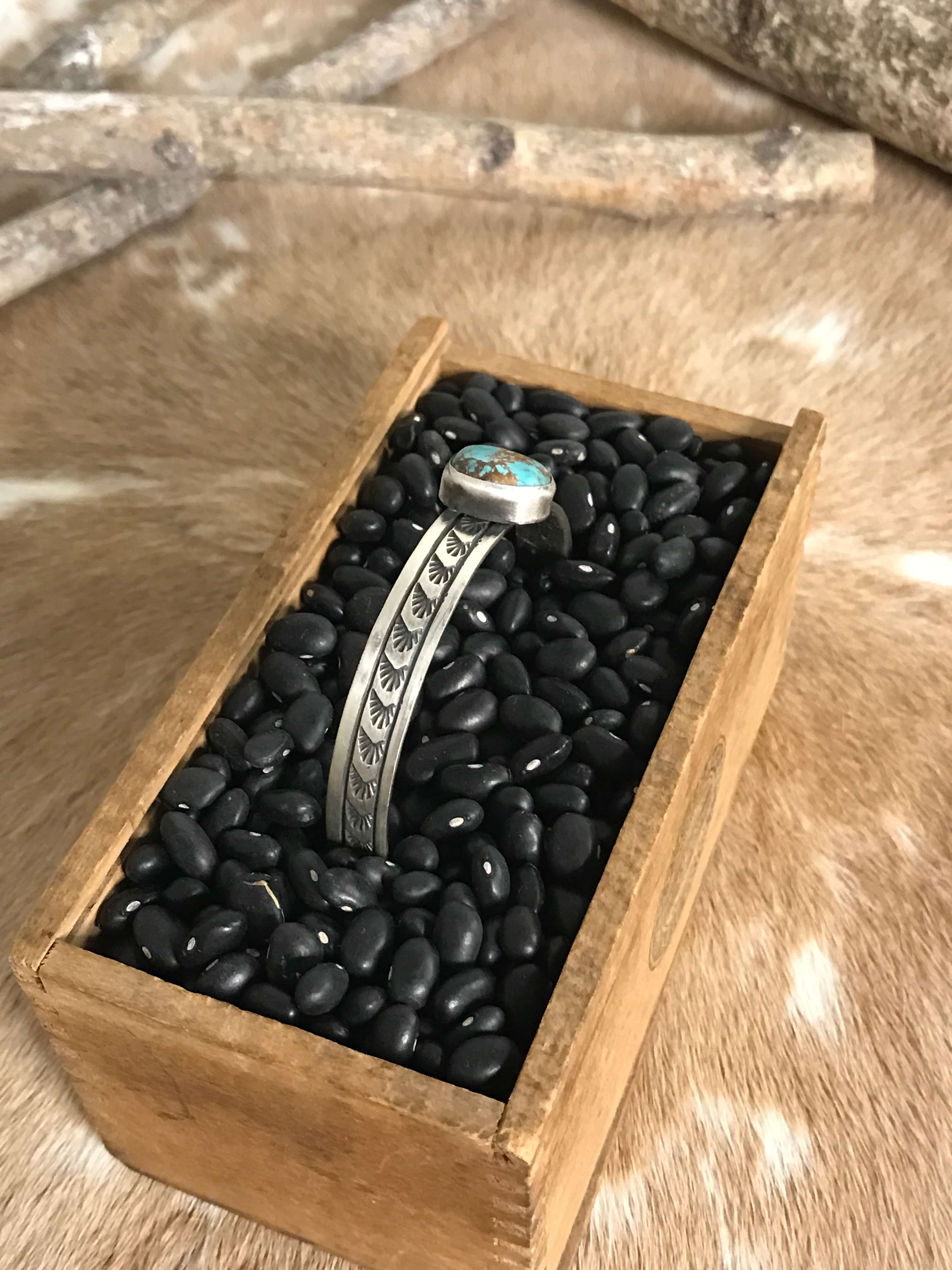 The Lawson Turquoise Cuff-Bracelets & Cuffs-Calli Co., Turquoise and Silver Jewelry, Native American Handmade, Zuni Tribe, Navajo Tribe, Brock Texas