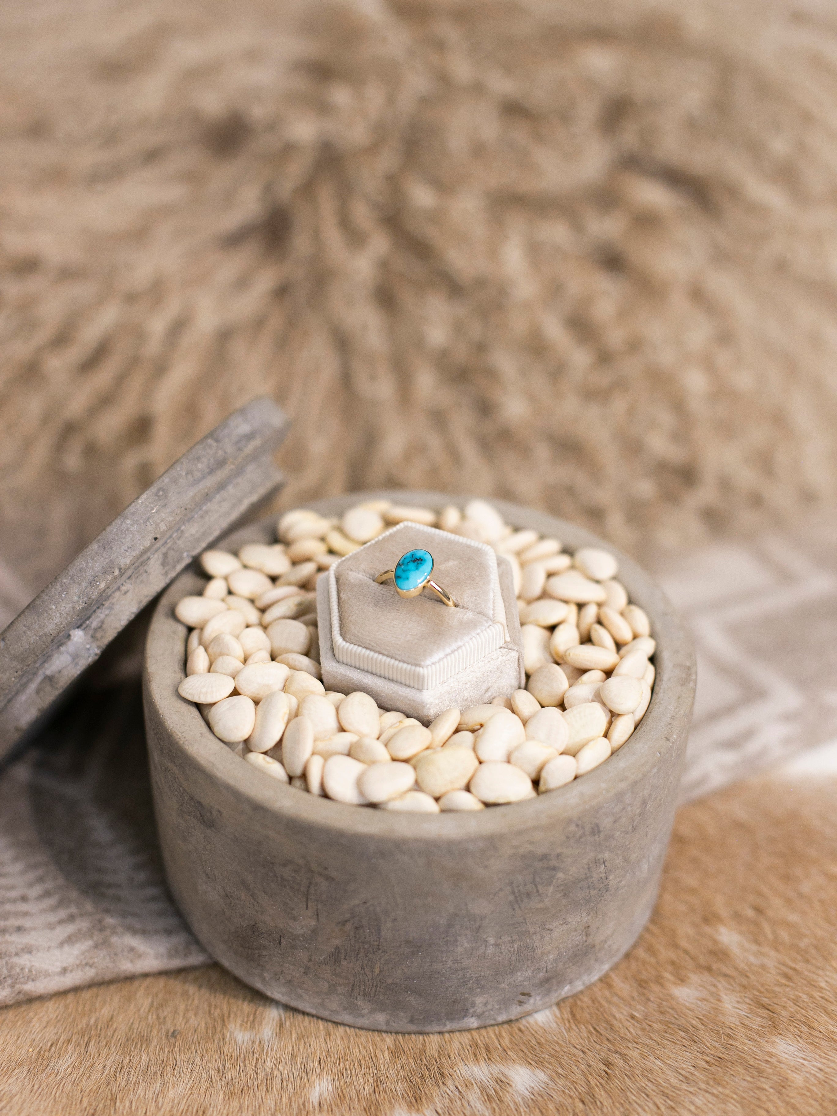 The Bordeaux 14k and Turquoise Ring 2, Sz 7-Rings-Calli Co., Turquoise and Silver Jewelry, Native American Handmade, Zuni Tribe, Navajo Tribe, Brock Texas