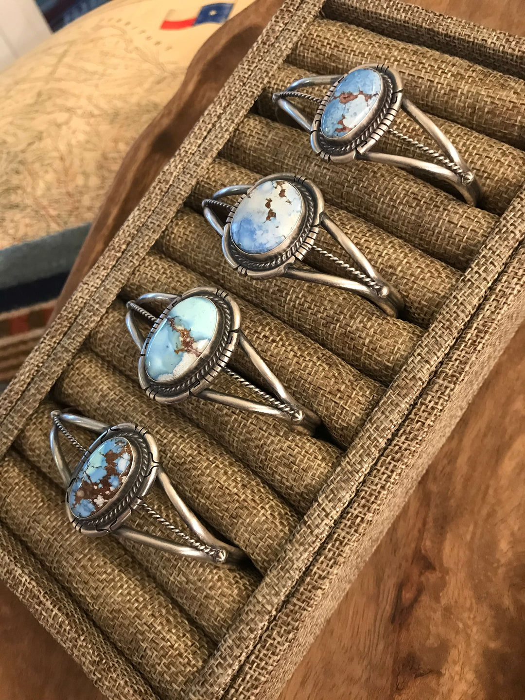 The Calvert Golden Hills Turquoise Cuffs-Bracelets & Cuffs-Calli Co., Turquoise and Silver Jewelry, Native American Handmade, Zuni Tribe, Navajo Tribe, Brock Texas