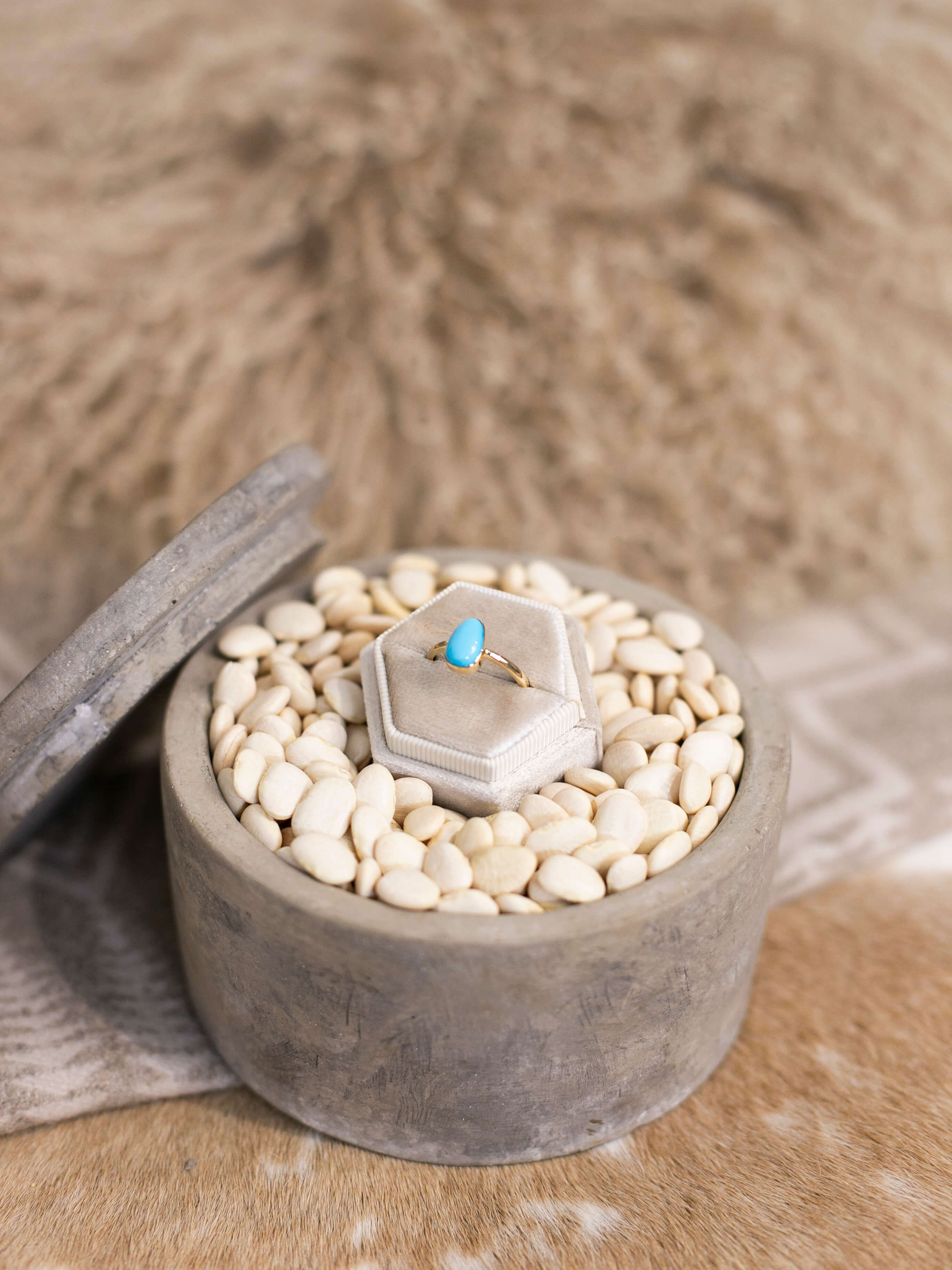 The London 14k and Turquoise Ring 7, Sz 8-Rings-Calli Co., Turquoise and Silver Jewelry, Native American Handmade, Zuni Tribe, Navajo Tribe, Brock Texas