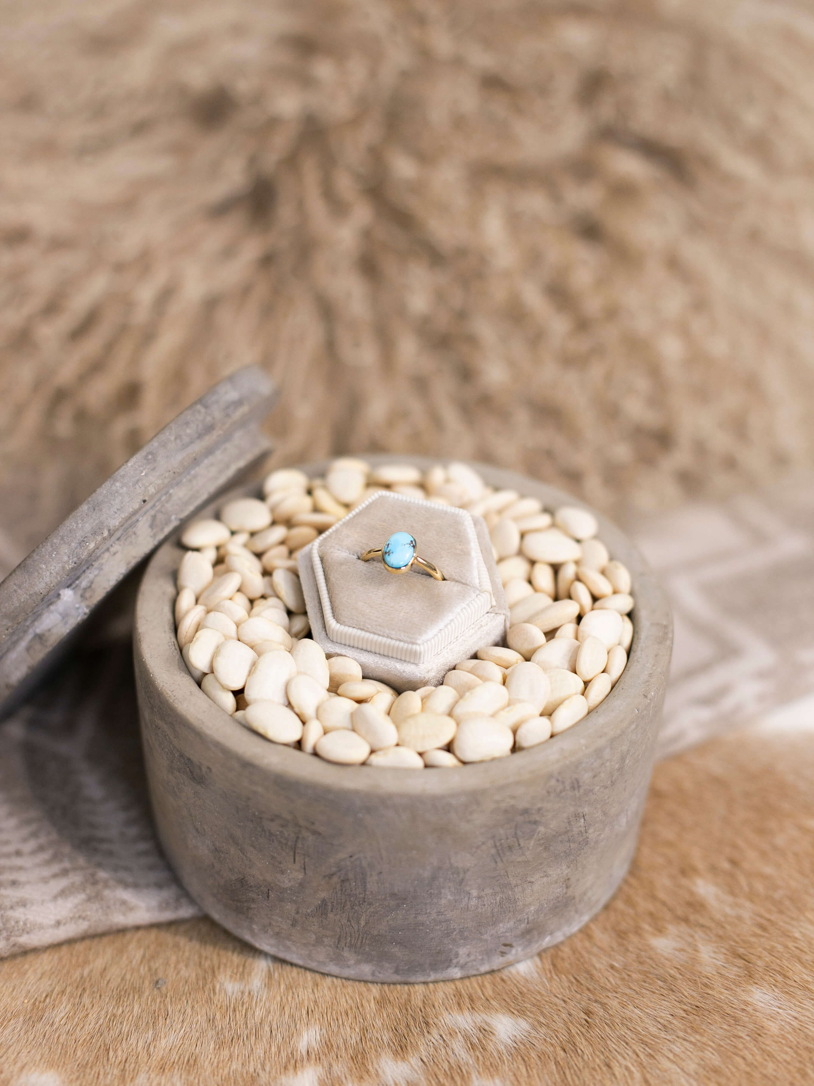 The Paris 14k and Turquoise Ring 2, Sz 7-Rings-Calli Co., Turquoise and Silver Jewelry, Native American Handmade, Zuni Tribe, Navajo Tribe, Brock Texas