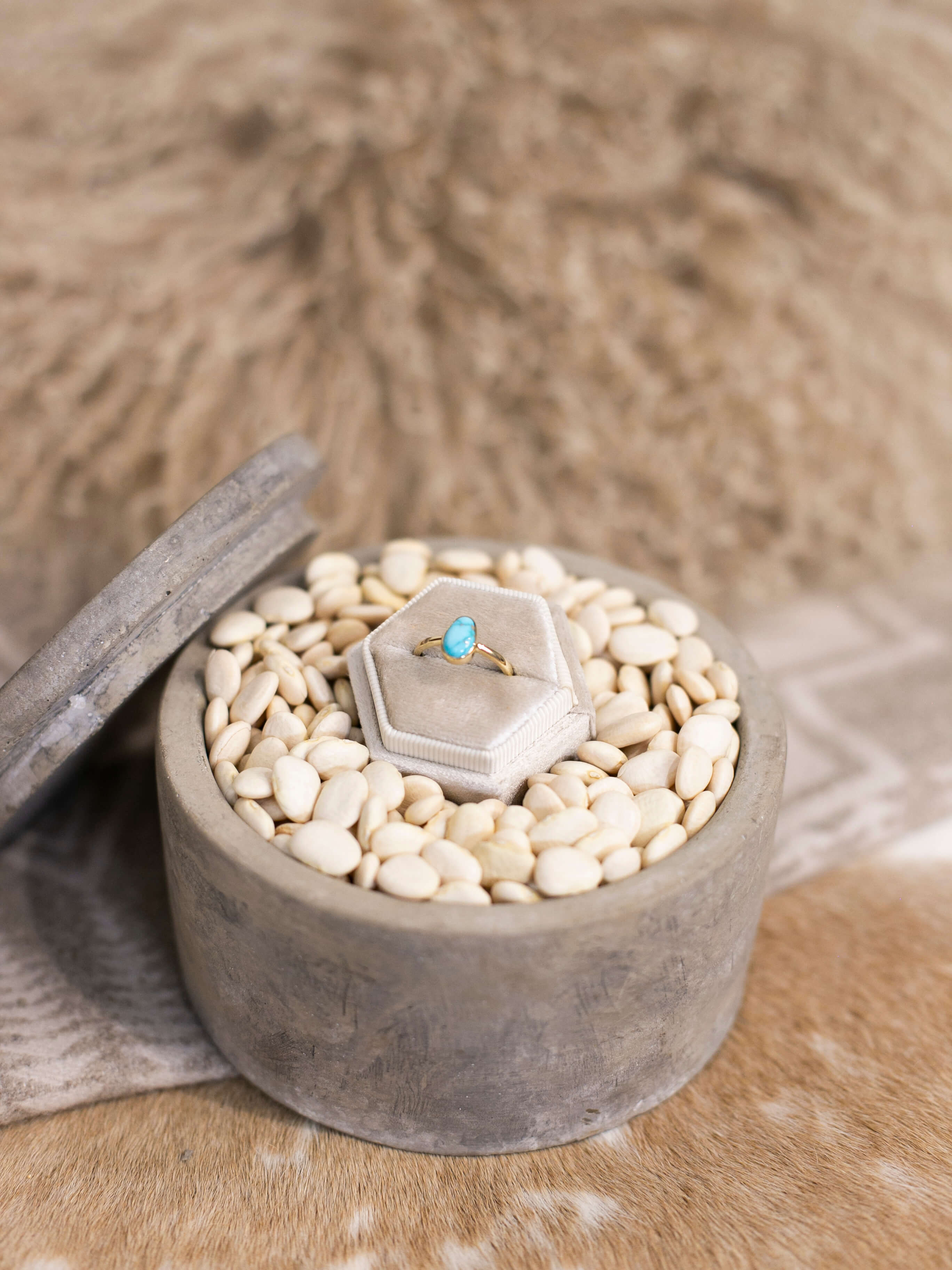 The Paris 14k and Turquoise Ring 5, Sz 7-Rings-Calli Co., Turquoise and Silver Jewelry, Native American Handmade, Zuni Tribe, Navajo Tribe, Brock Texas