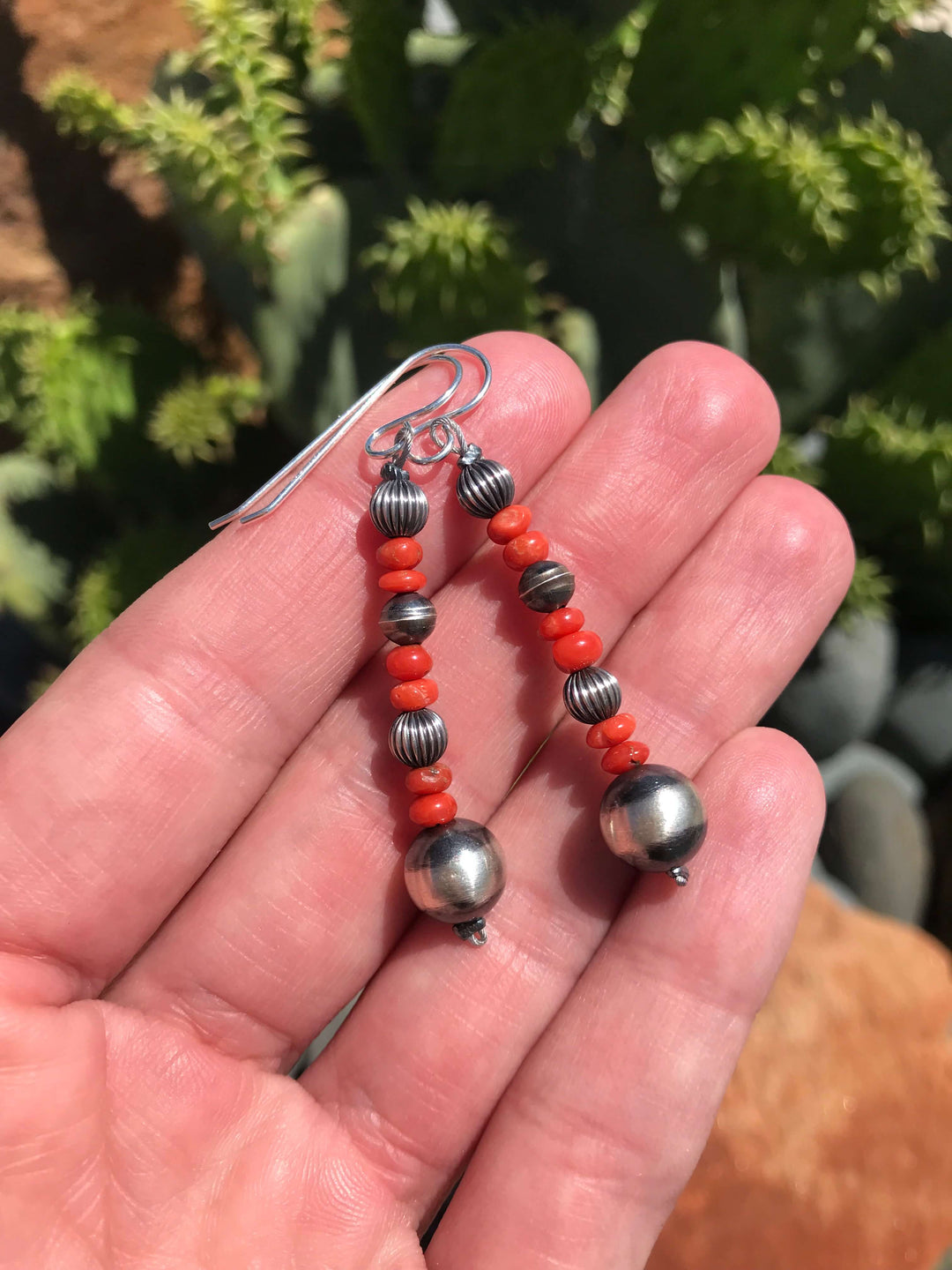 The Marshall Earrings-Earrings-Calli Co., Turquoise and Silver Jewelry, Native American Handmade, Zuni Tribe, Navajo Tribe, Brock Texas