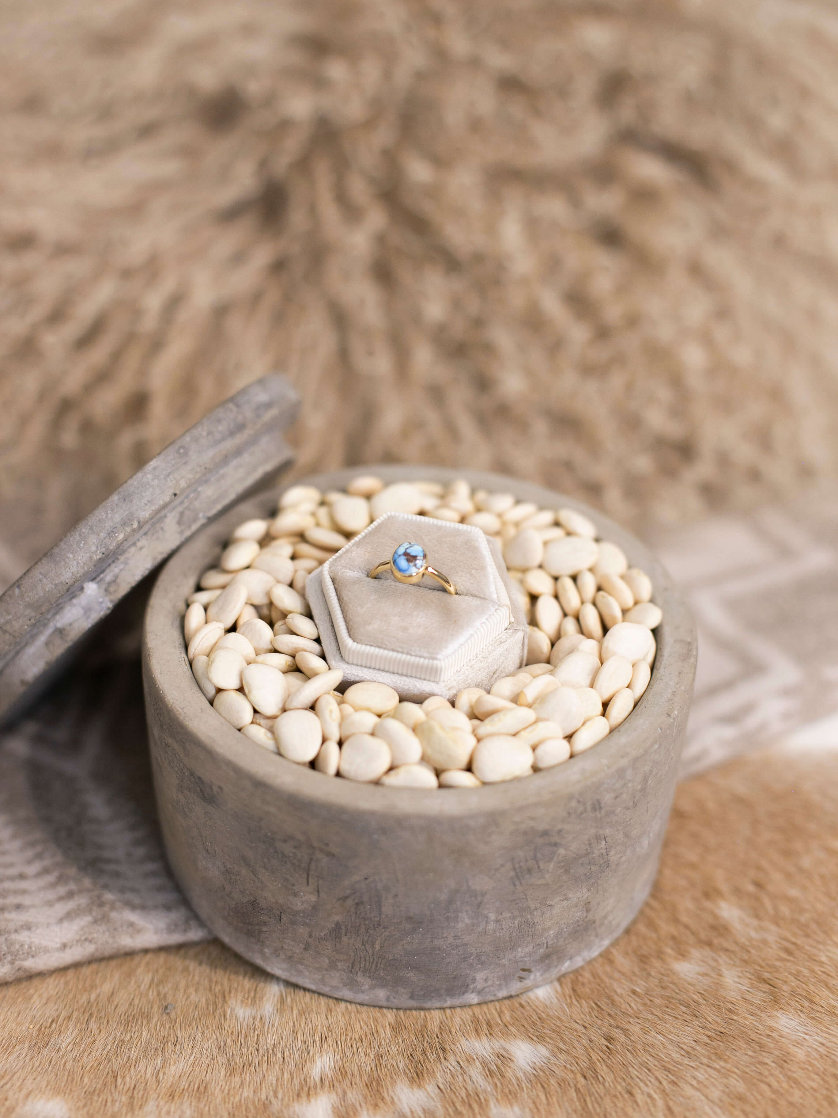 The Paris 14k and Turquoise Ring 14, Sz 7-Rings-Calli Co., Turquoise and Silver Jewelry, Native American Handmade, Zuni Tribe, Navajo Tribe, Brock Texas