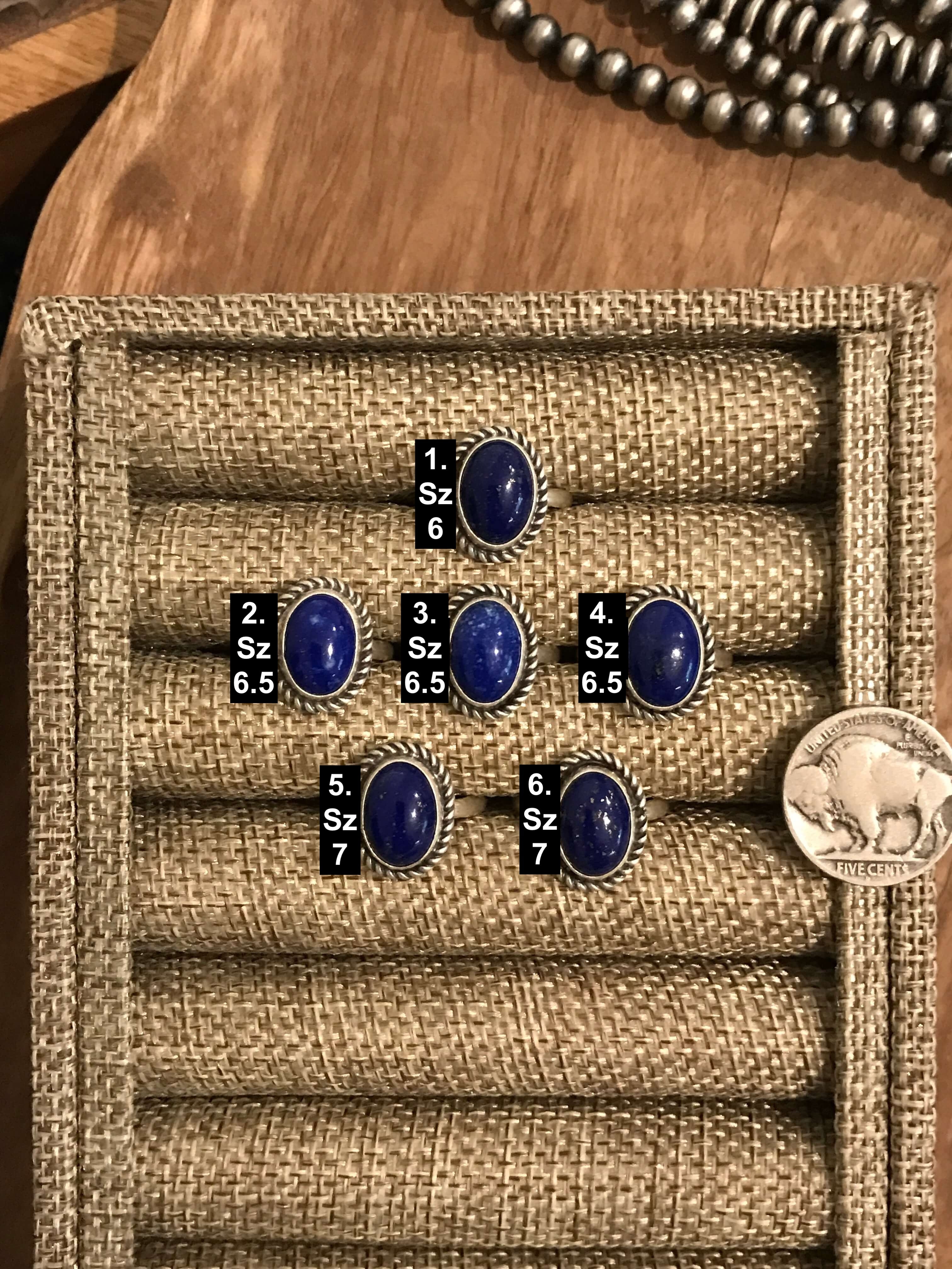 The Bolivar Rings in Lapis-Rings-Calli Co., Turquoise and Silver Jewelry, Native American Handmade, Zuni Tribe, Navajo Tribe, Brock Texas