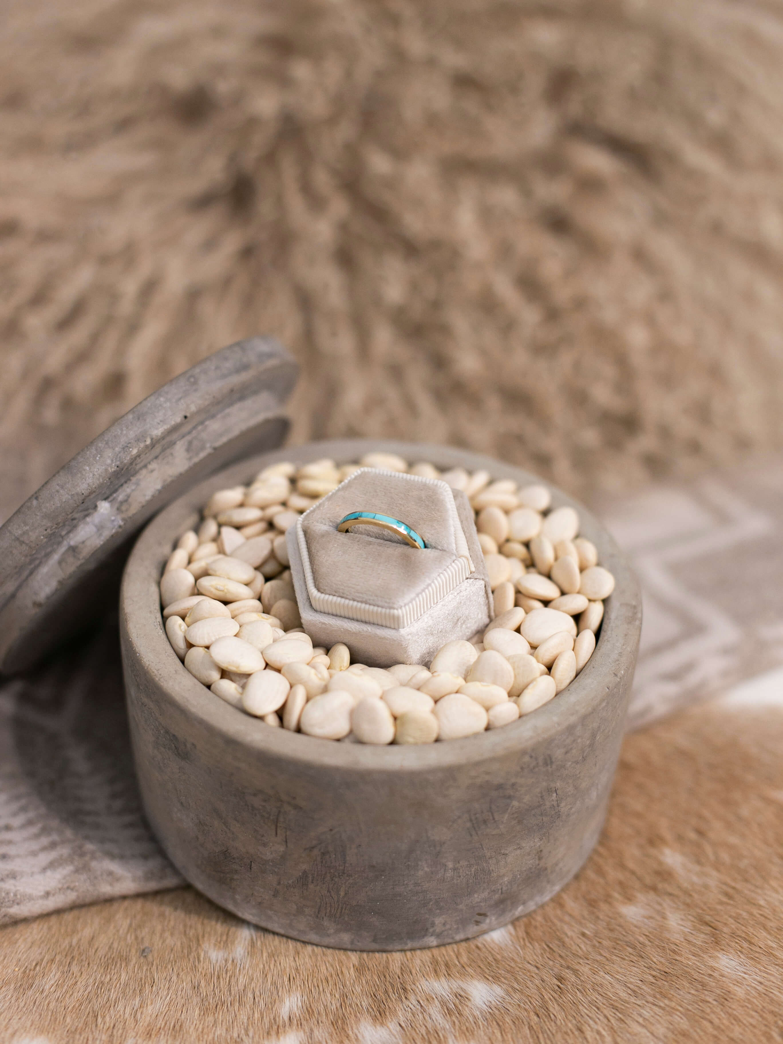 The Cambridge 14k Turquoise Inlay Ring 2, Sz 7-Rings-Calli Co., Turquoise and Silver Jewelry, Native American Handmade, Zuni Tribe, Navajo Tribe, Brock Texas