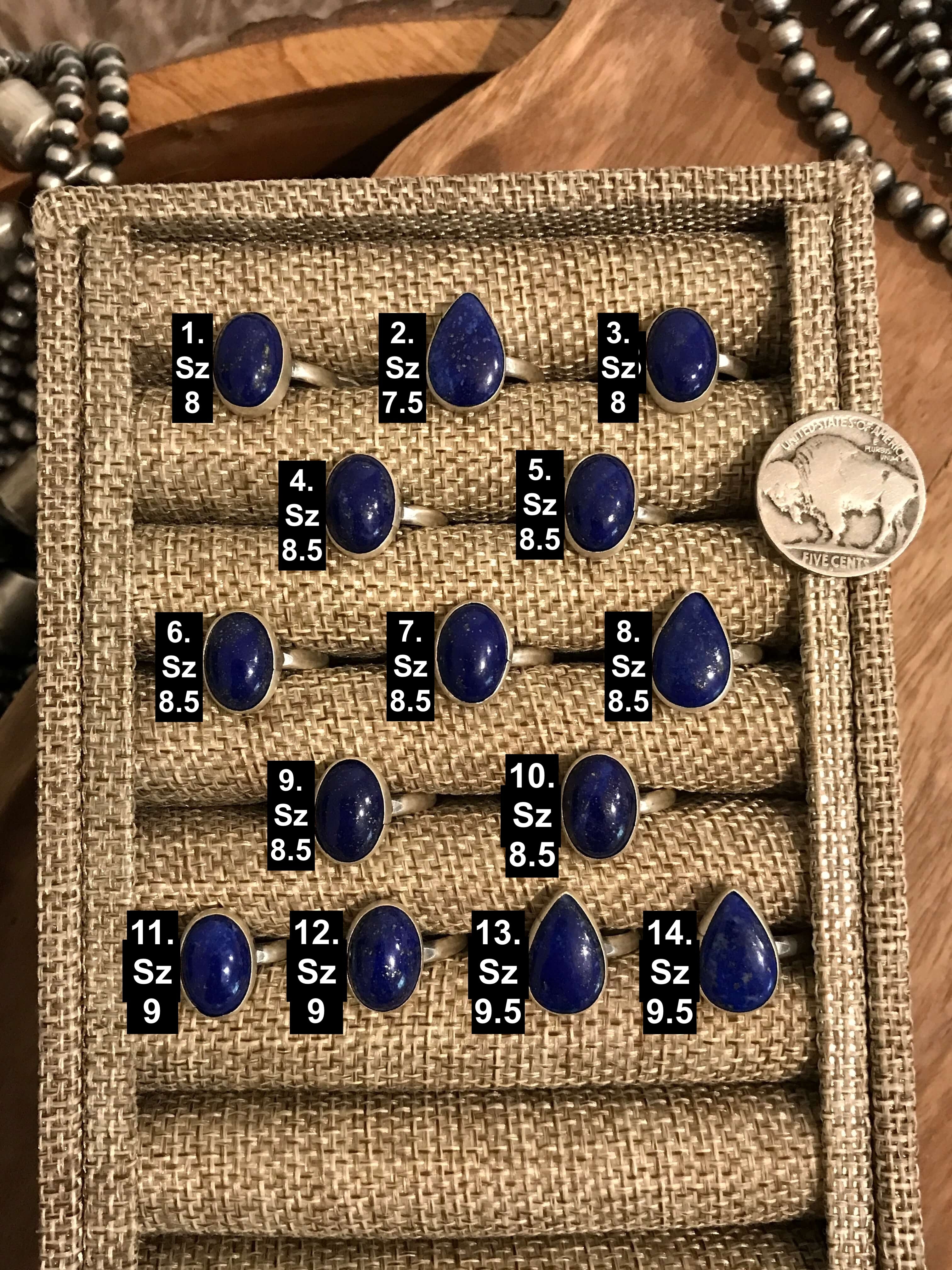 The Jorgi Rings in Lapis-Rings-Calli Co., Turquoise and Silver Jewelry, Native American Handmade, Zuni Tribe, Navajo Tribe, Brock Texas