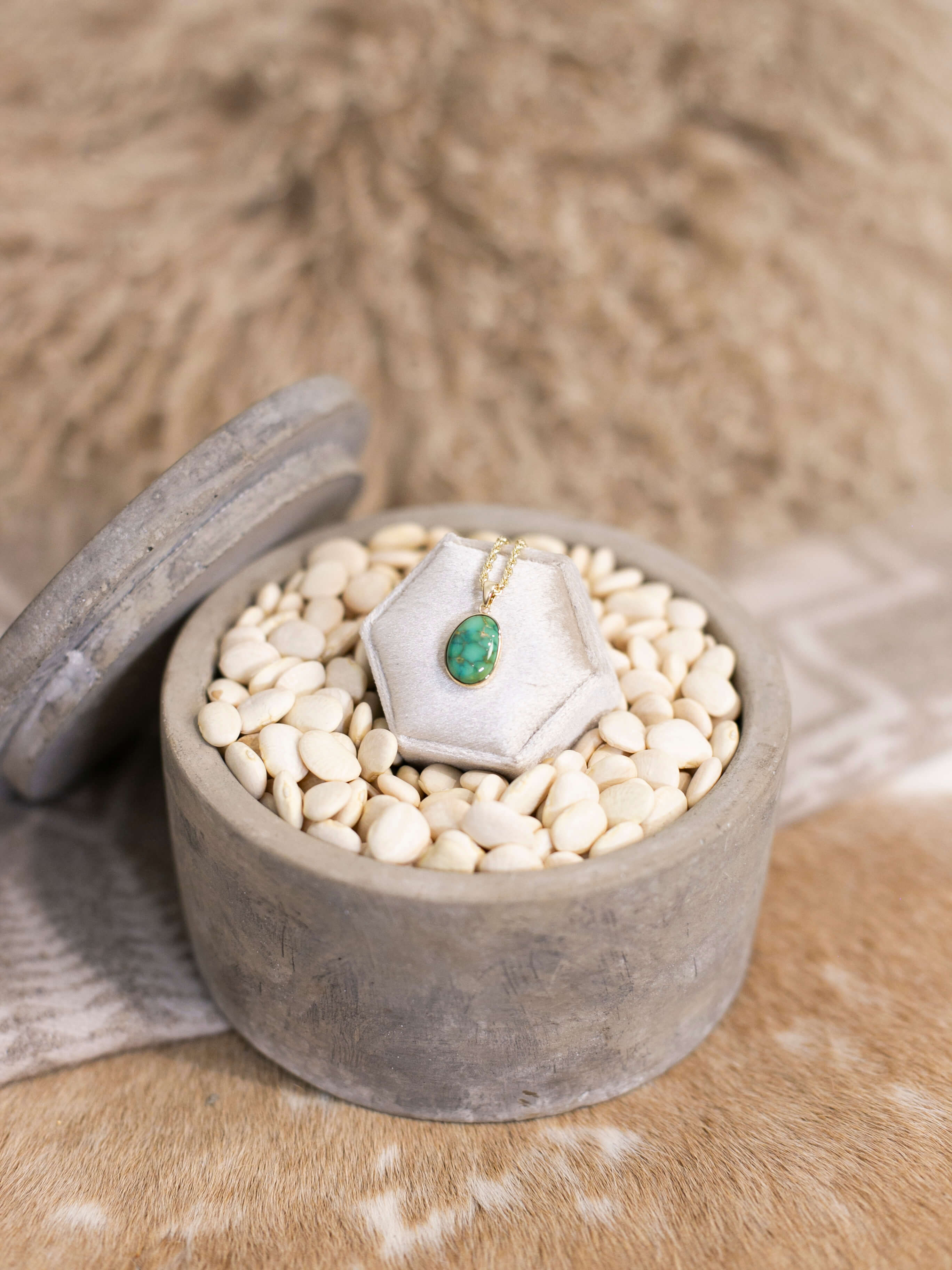 The Orleans 14k and Turquoise Pendant, 2-Pendants-Calli Co., Turquoise and Silver Jewelry, Native American Handmade, Zuni Tribe, Navajo Tribe, Brock Texas