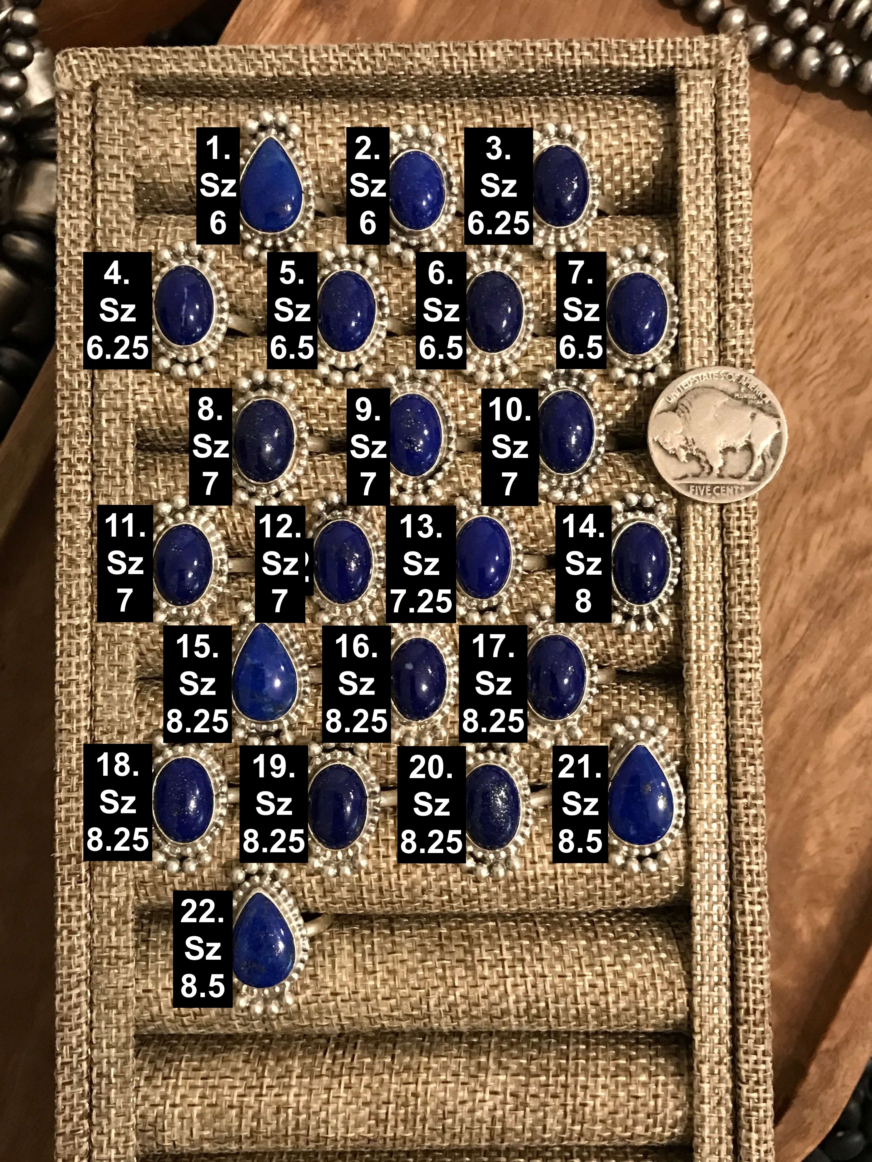 The Abernathy Rings in Lapis-Rings-Calli Co., Turquoise and Silver Jewelry, Native American Handmade, Zuni Tribe, Navajo Tribe, Brock Texas